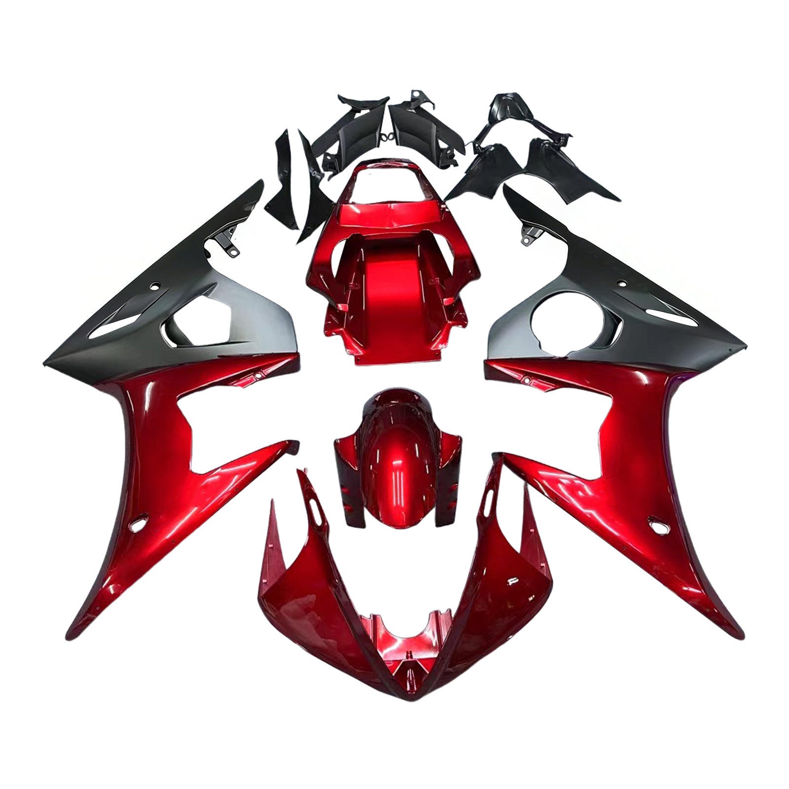 Amotopart Yamaha 2005 YZF 600 R6 Red Black Fairing Kit