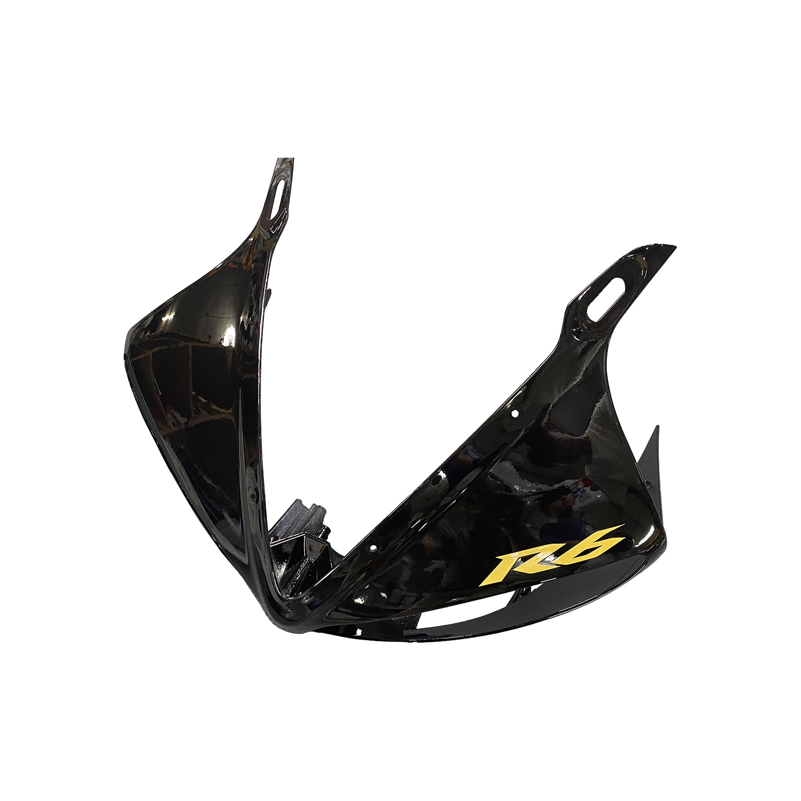 Amotopart Verkleidungsset für Yamaha YZF 600 R6 2005, Schwarz mit goldenem Logo