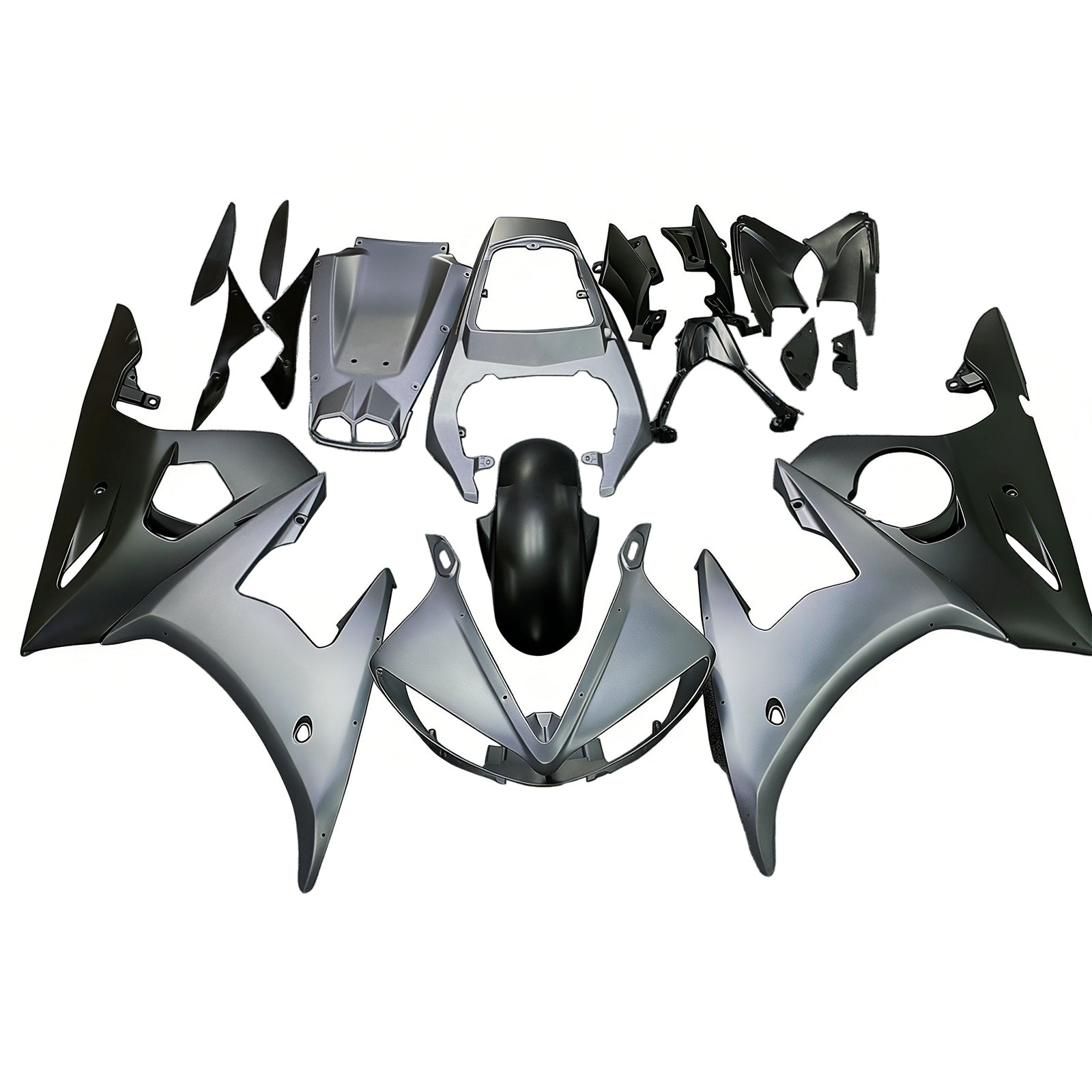 Amotopart Yamaha 2005 YZF 600 R6 Gray Sliver Fairing Kit