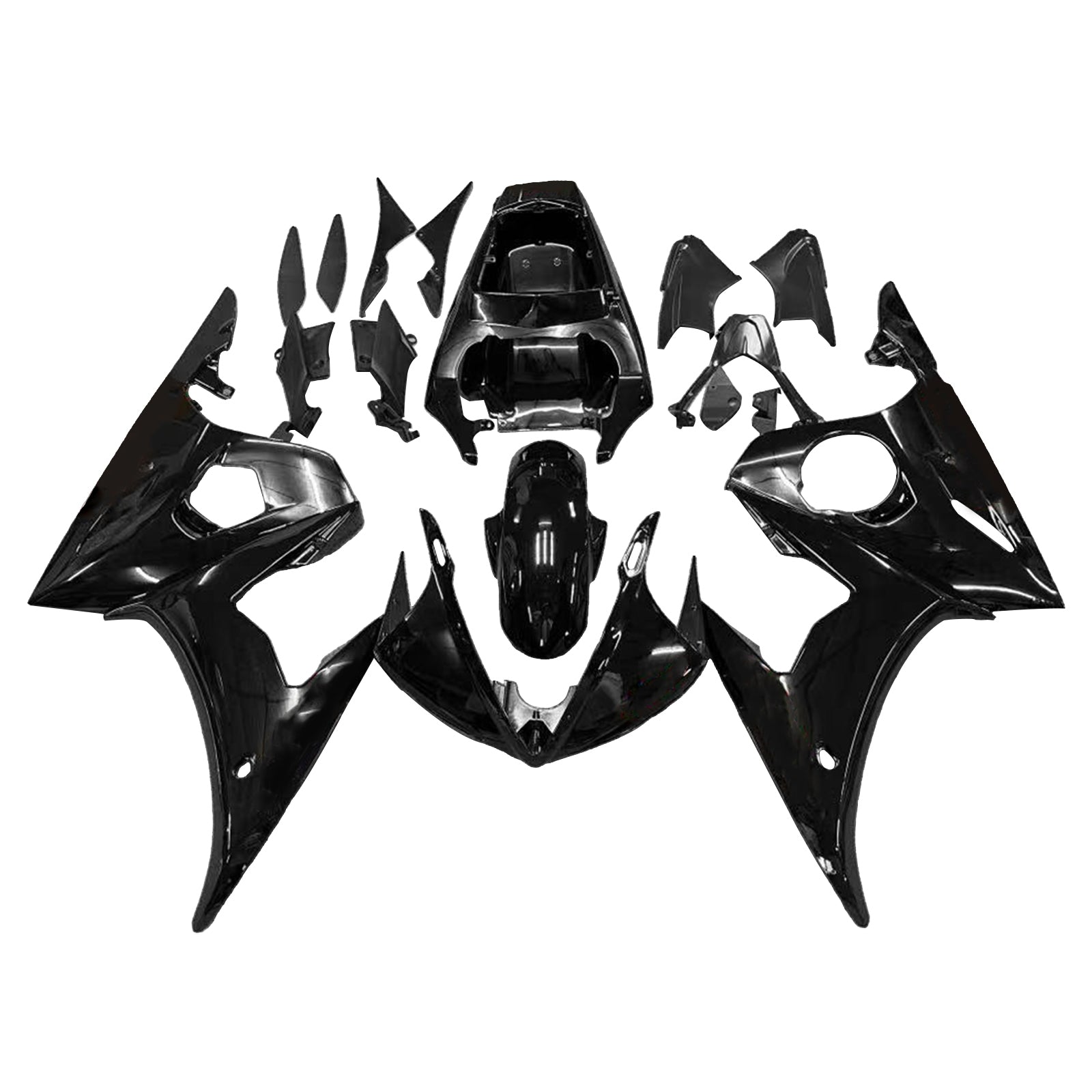 Amotopart Yamaha YZF 600 R6 2005 Černá s Red Logo Fairing Kit