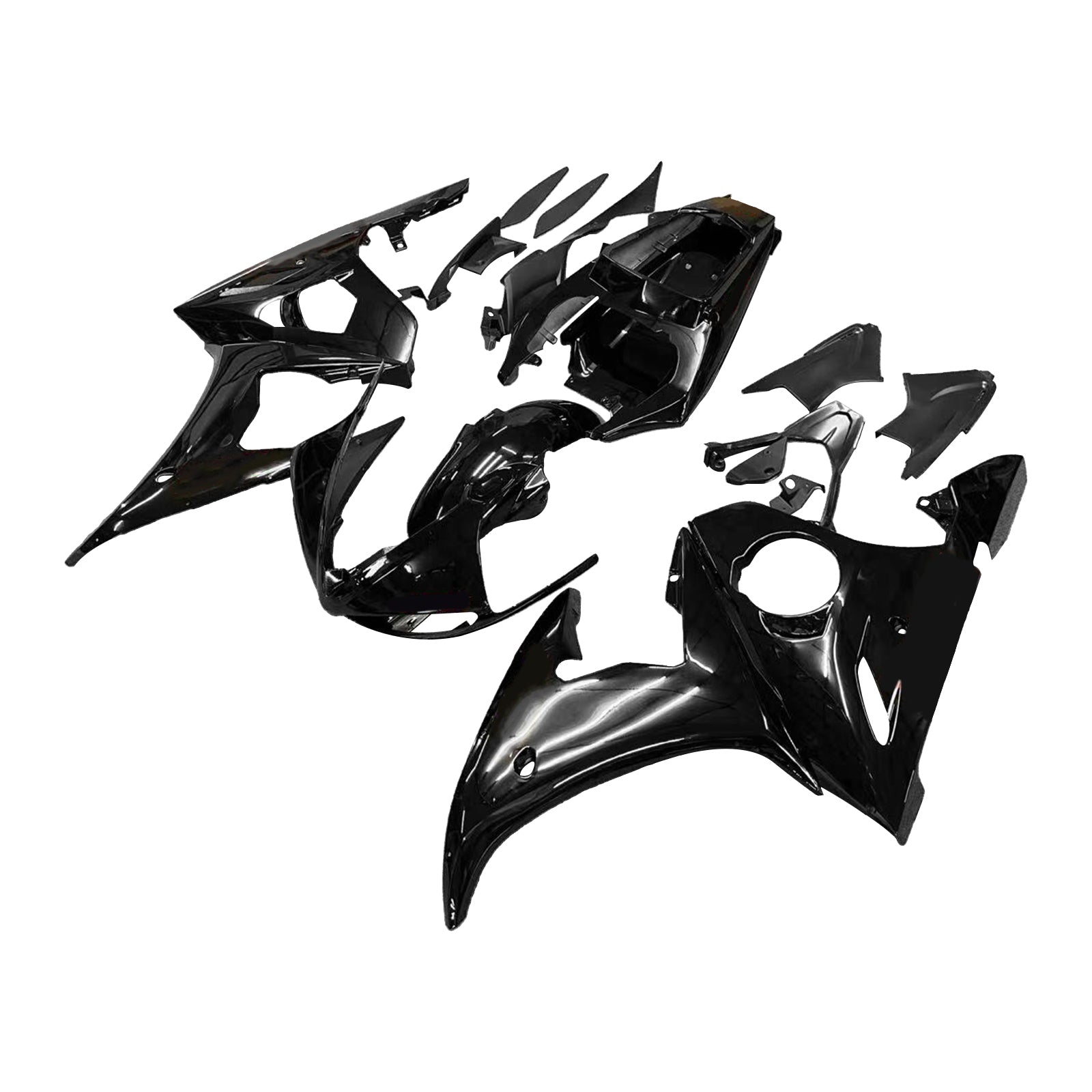 Amotopart Yamaha YZF 600 R6 2005 Black With Red Logo Fairing Kit