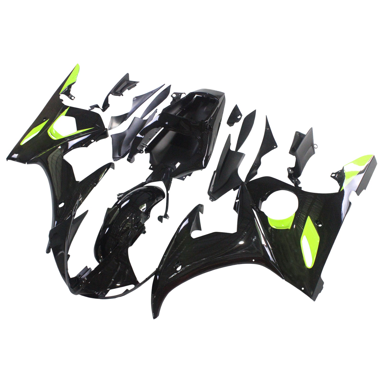 Amotopart ヤマハ YZF 600 R6 2005 ブラック&イエロー フェアリング キット