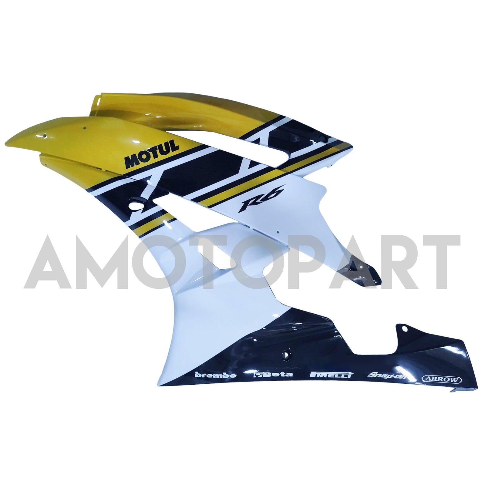 Amotopart Yamaha 2006-2007 kit de carénage noir blanc YZF-R6