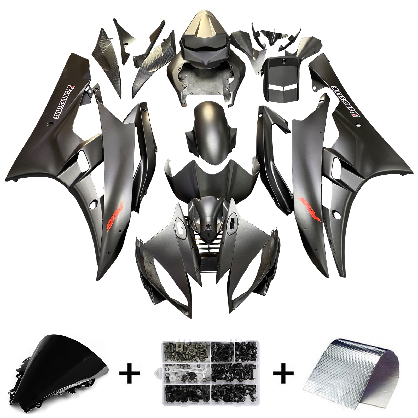 Amotopart Fairings Yamaha YZF-R6 2006-2007 Fairing Black Matte  R6 Racing Fairing Kit
