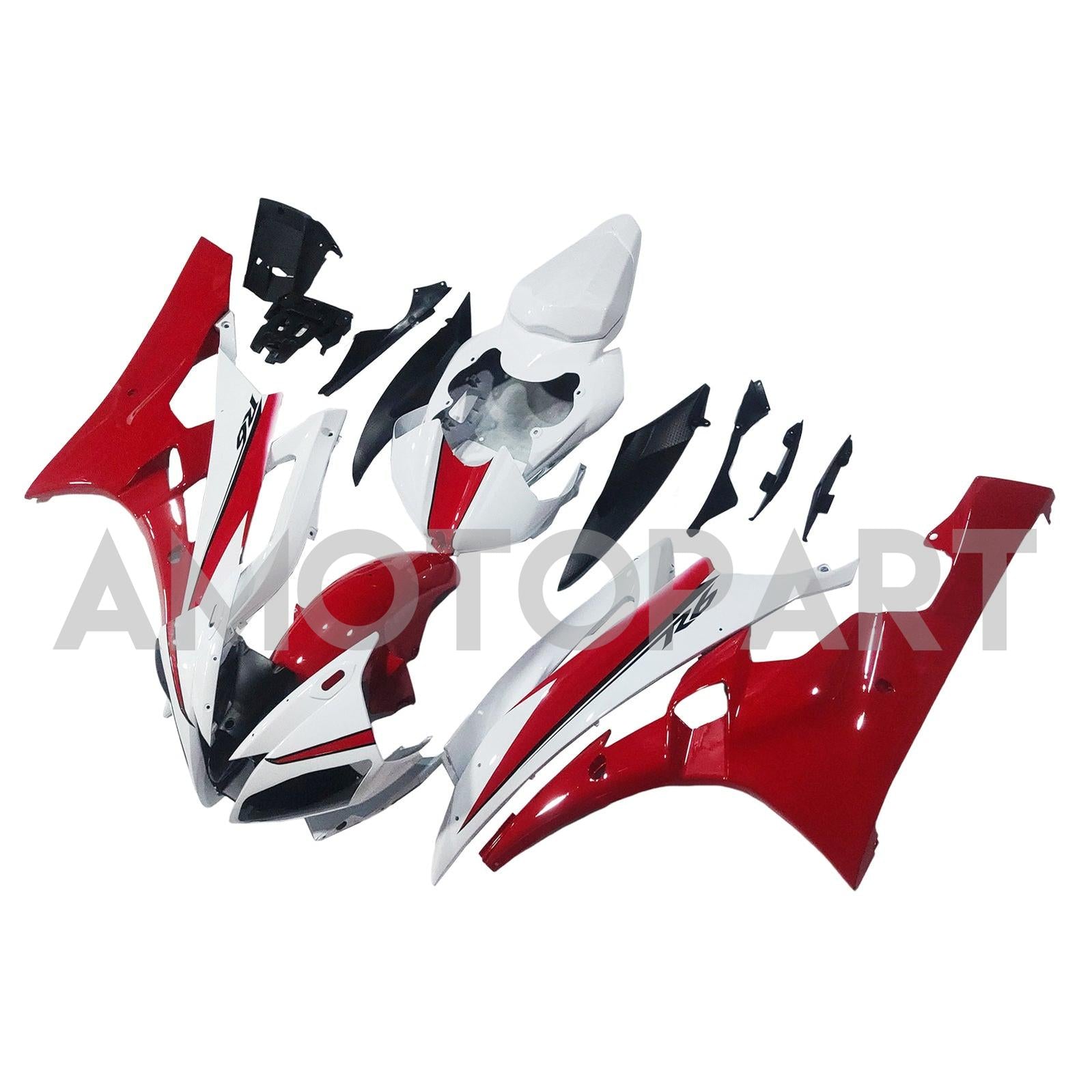 AMOTOPART FAKINGS YAMAHA YZF-R6 2006-2007 Verkleidung weiß rote Michelin-Verkleidung Kit