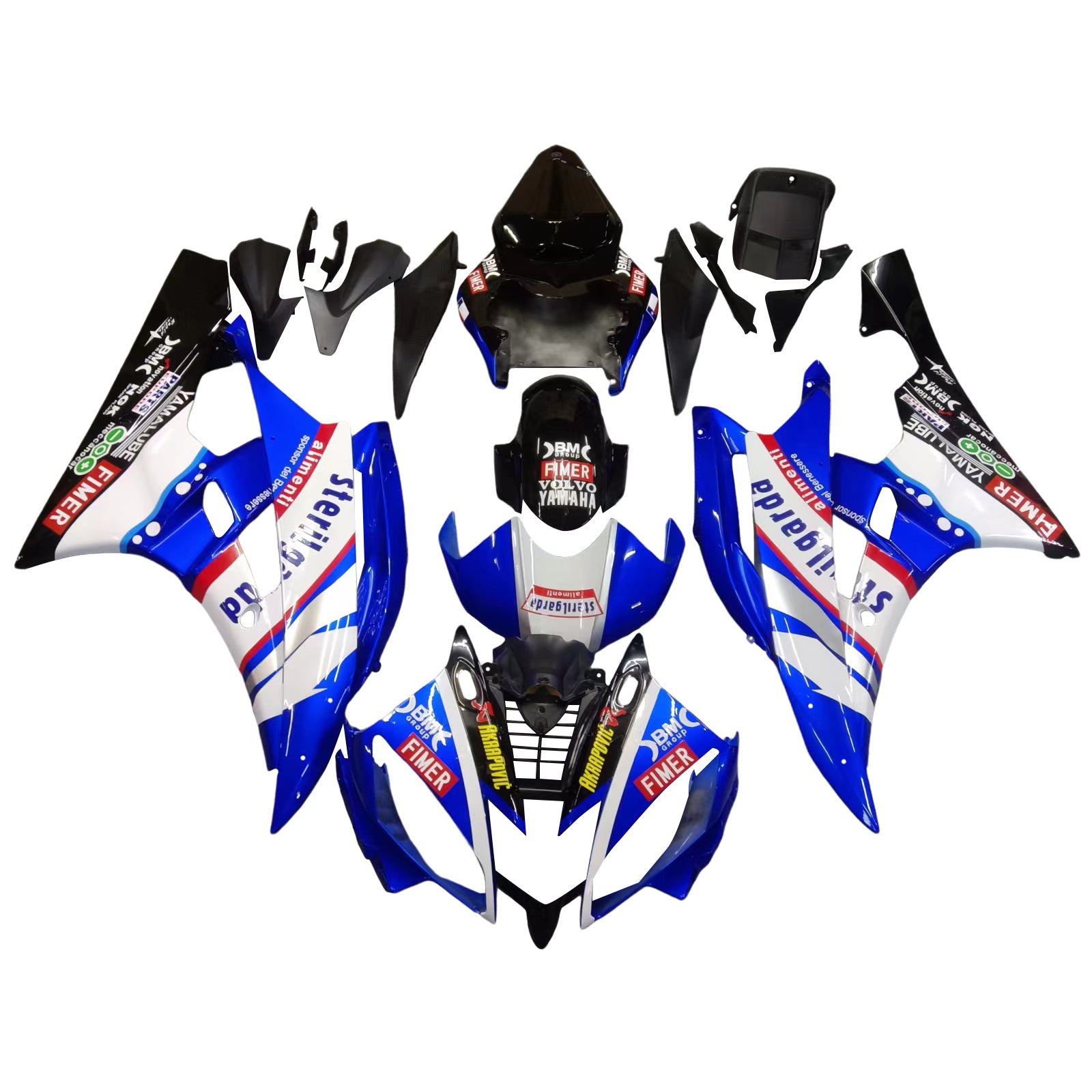 Amotopart Fairings Yamaha YZF-R6 2006-2007 Fairing Blue Black Sterilgard R6 Racing Fairing Kit