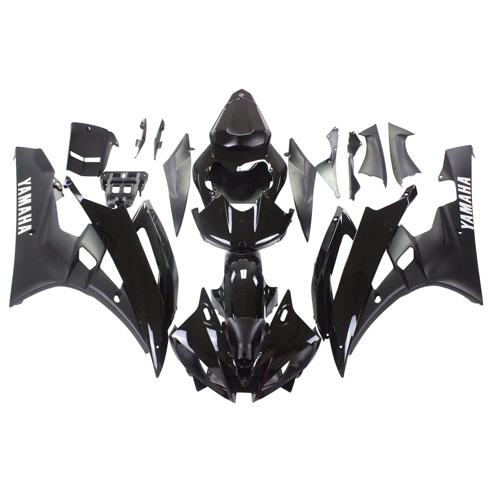 Amotopart Carénages Yamaha YZF-R6 2006-2007 Kit de carénage contraste noir