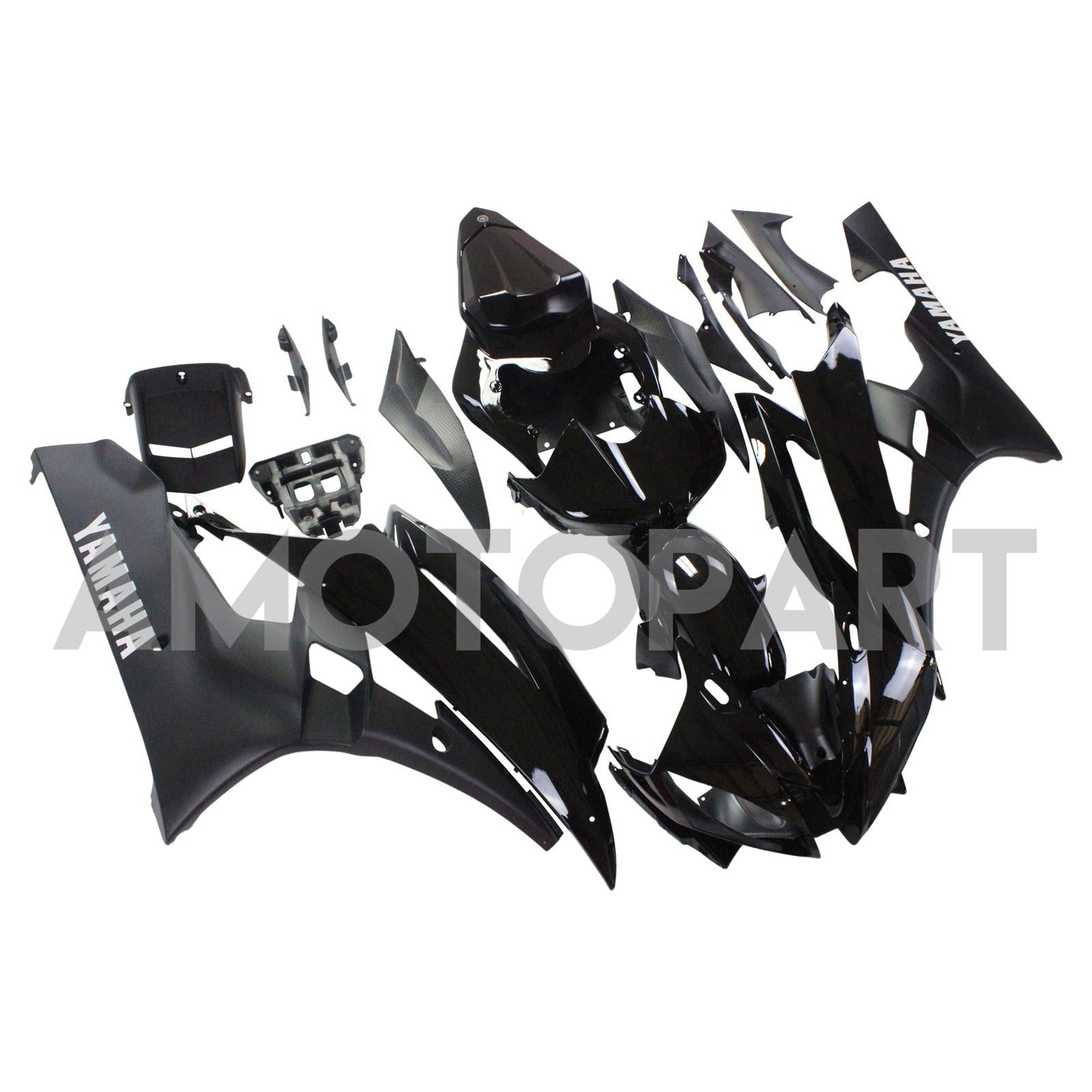Amotopart fairings Yamaha YZF-R6 2006-2007 Fairing Contrast Black Fairing Kit