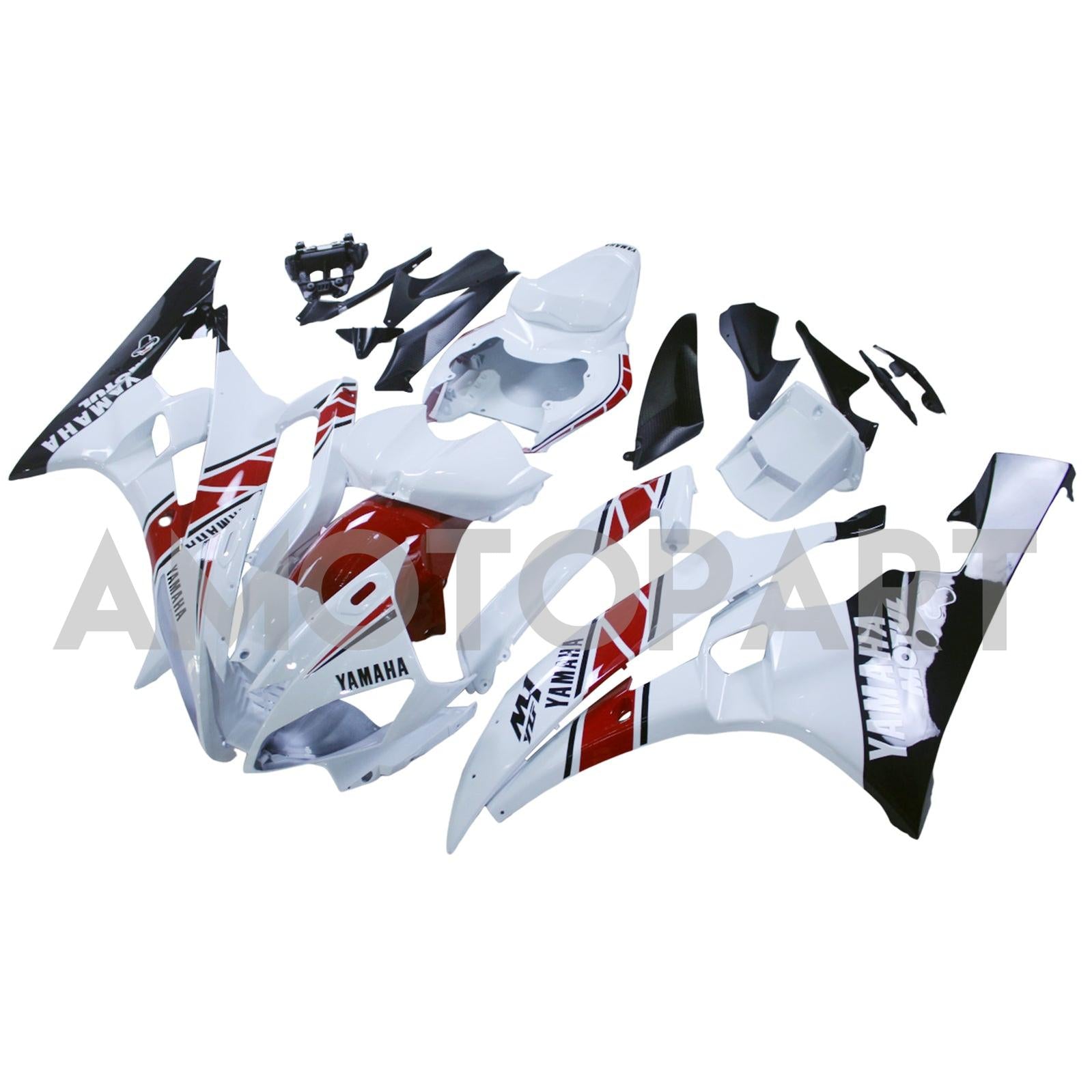 Amotopart Fairings Yamaha YZF-R6  2006-2007 Fairing White Red Black Fairing Kit