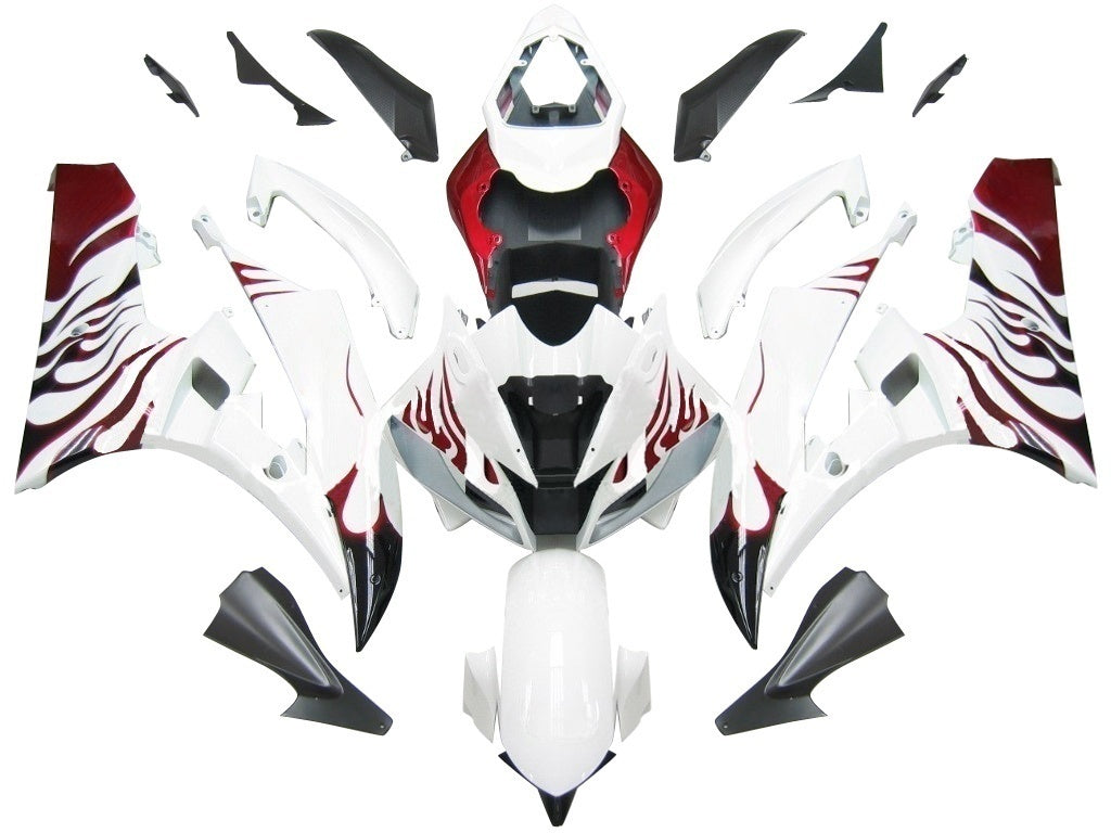 Amotopart Fairings Yamaha YZF-R6  2006-2007 Fairing White & Red Fairing Kit