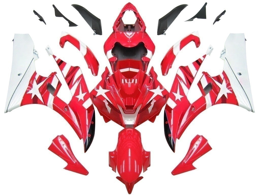 Amotopart Fairings Yamaha YZF-R6 2006-2007 Fairing Red White Star FIAT Fairing Kit