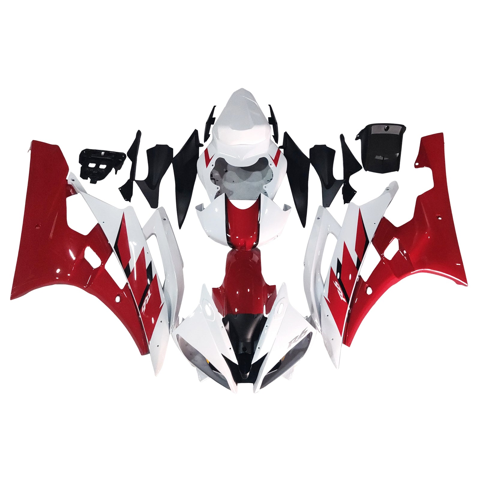 Amotopart 2006-2007 Yamaha YZF-R6 Red&White Fairing Kit