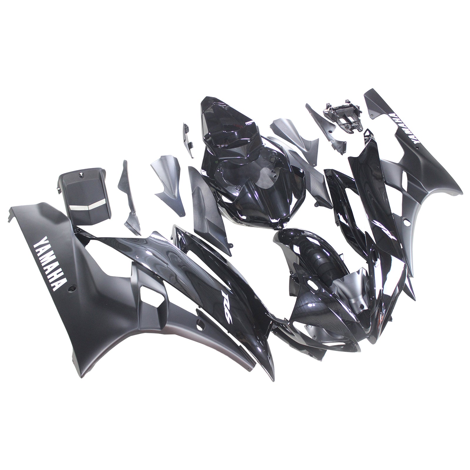 Amotopart Yamaha 2006-2007 YZF 600 R6 All Black Fairing Kit