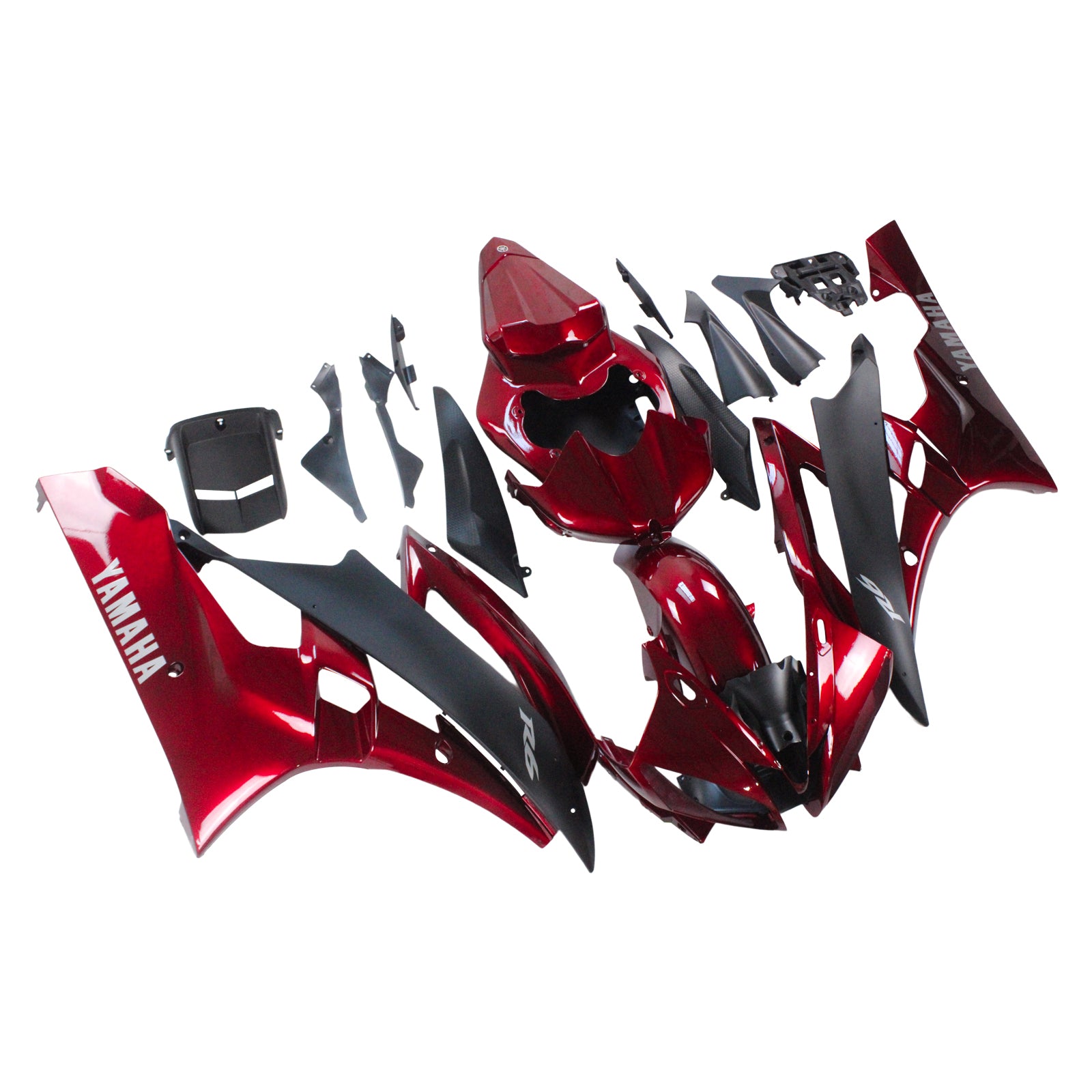 Amotopart Yamaha 2006-2007 YZF 600 R6 Red Black Fairing Kit