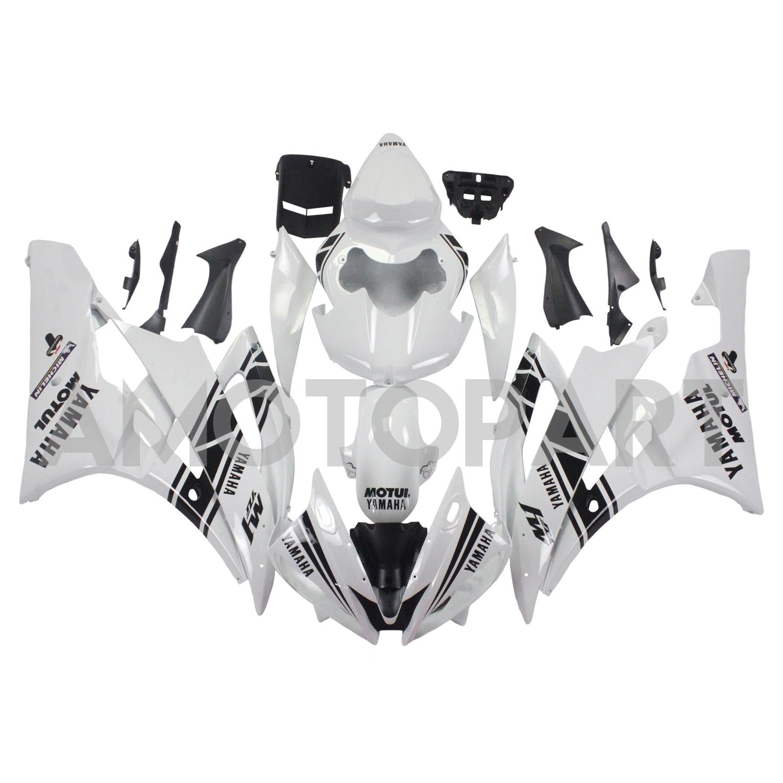 Amotopart Yamaha 2006-2007 YZF 600 R6 White Fairing Kit