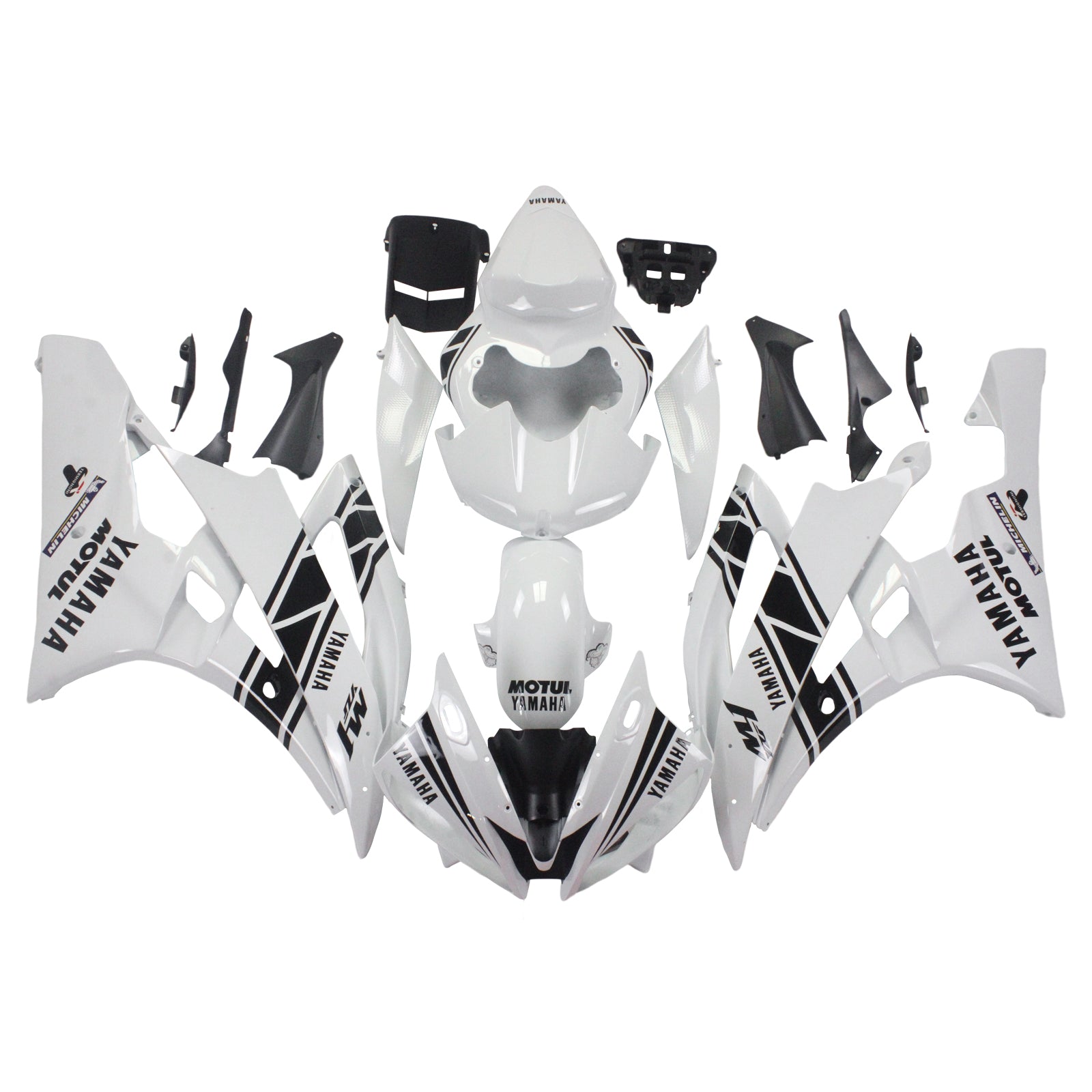 Amotopart Yamaha 2006–2007 YZF 600 R6 weißes Verkleidungsset