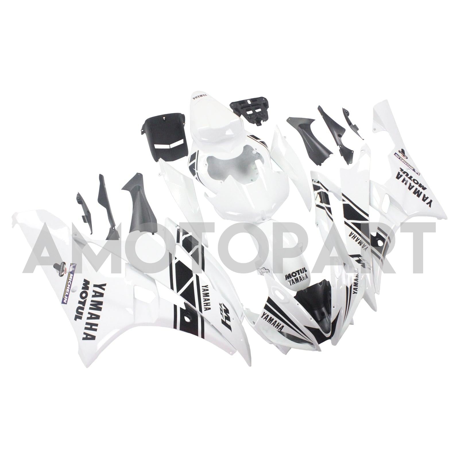 Amotopart Yamaha 2006-2007 YZF 600 R6 White Fairing Kit