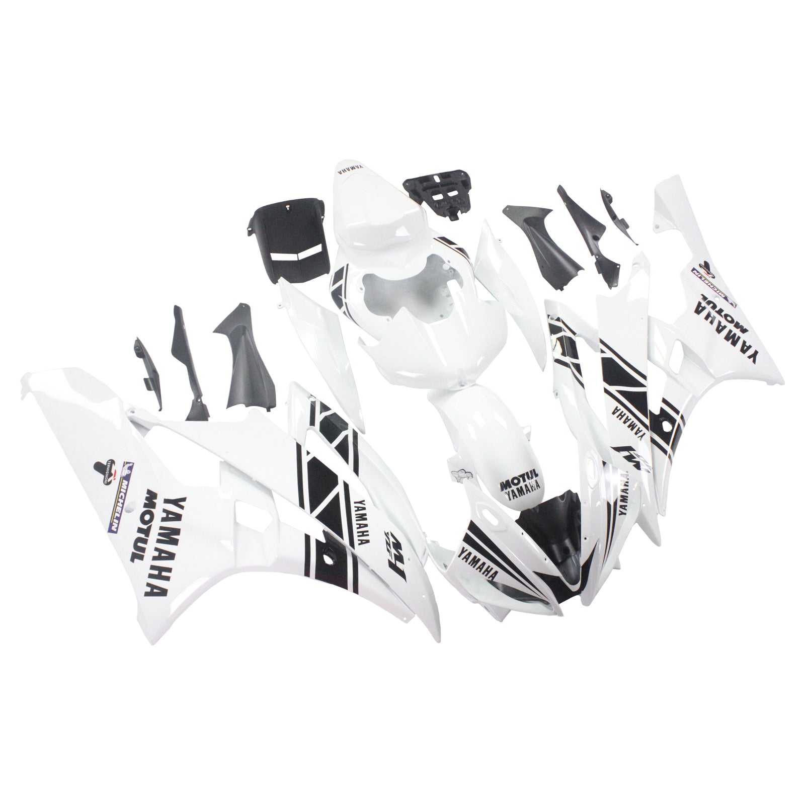 Amotopart Yamaha 2006-2007 YZF 600 R6 White Fairing Kit