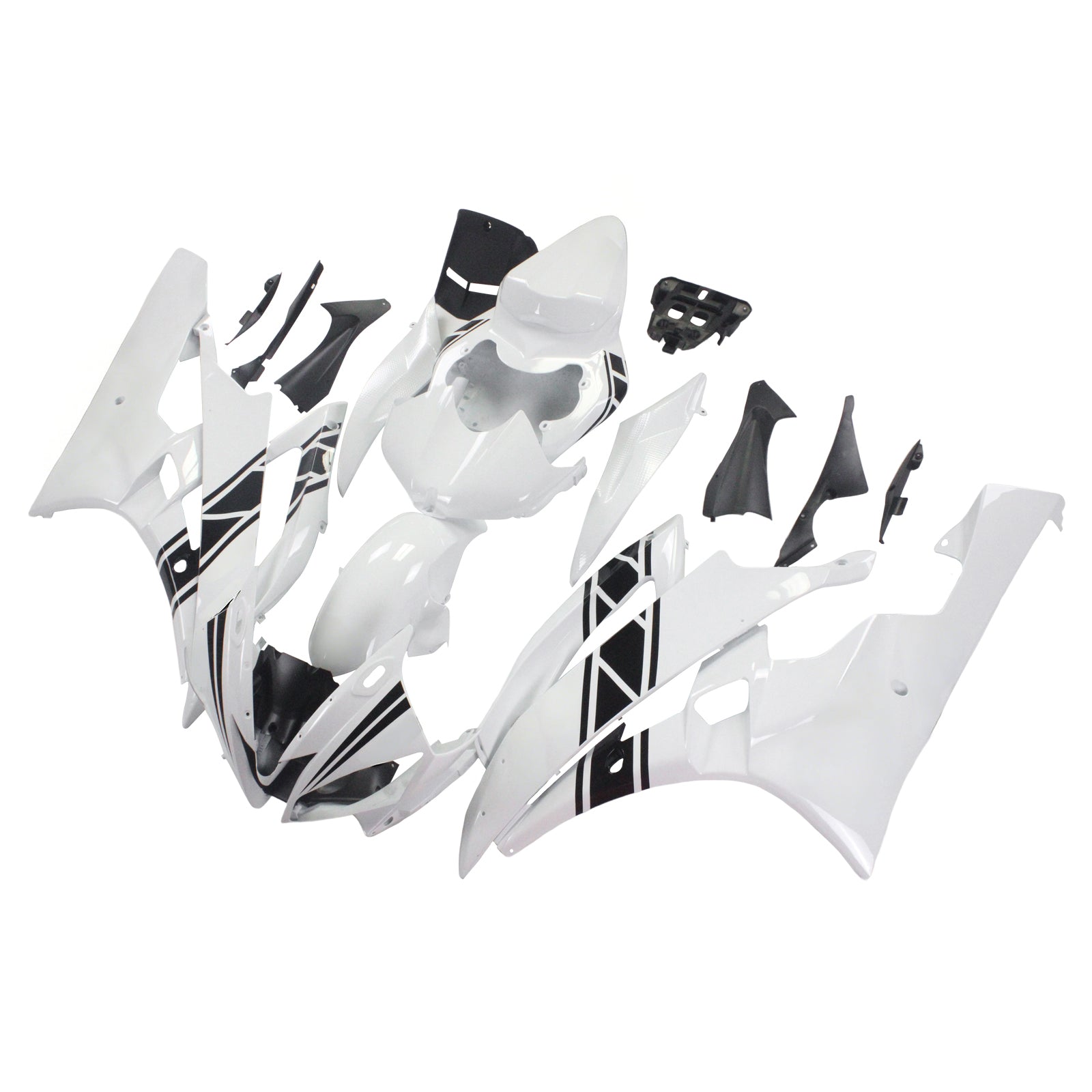 Amotopart Yamaha 2006-2007 YZF 600 R6 White Fairing Kit