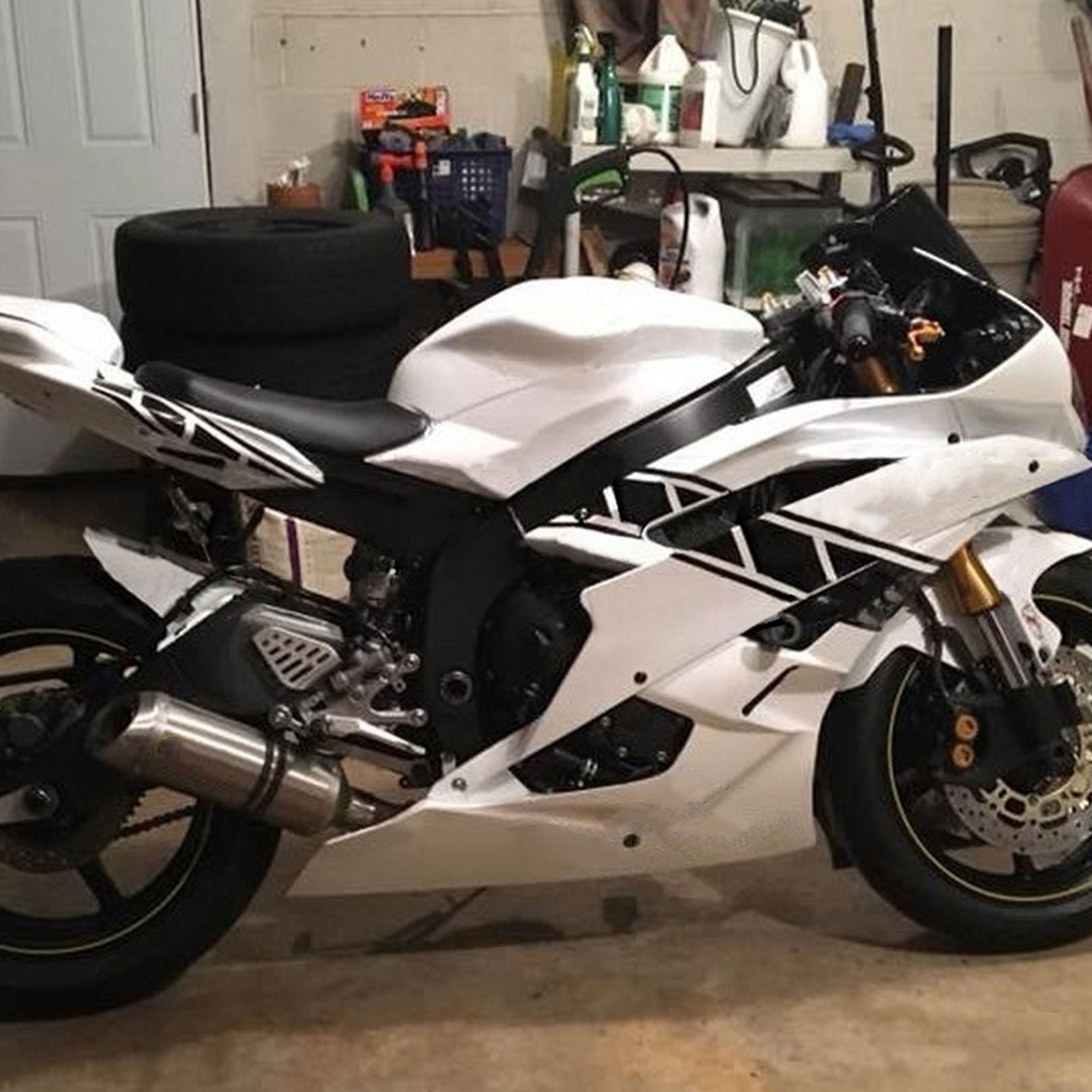 Amotopart Yamaha 2006-2007 YZF 600 R6 White Fairing Kit