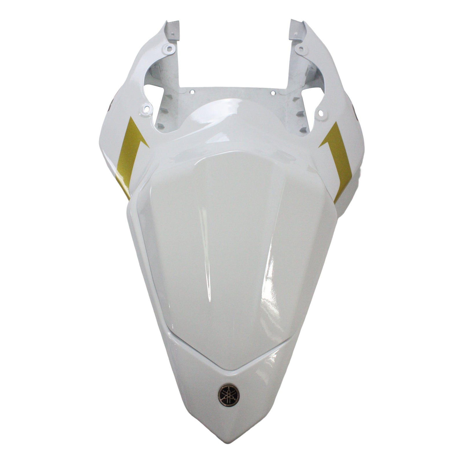 Amotopart Yamaha 2006–2007 YZF 600 R6 weiß-goldenes Verkleidungsset