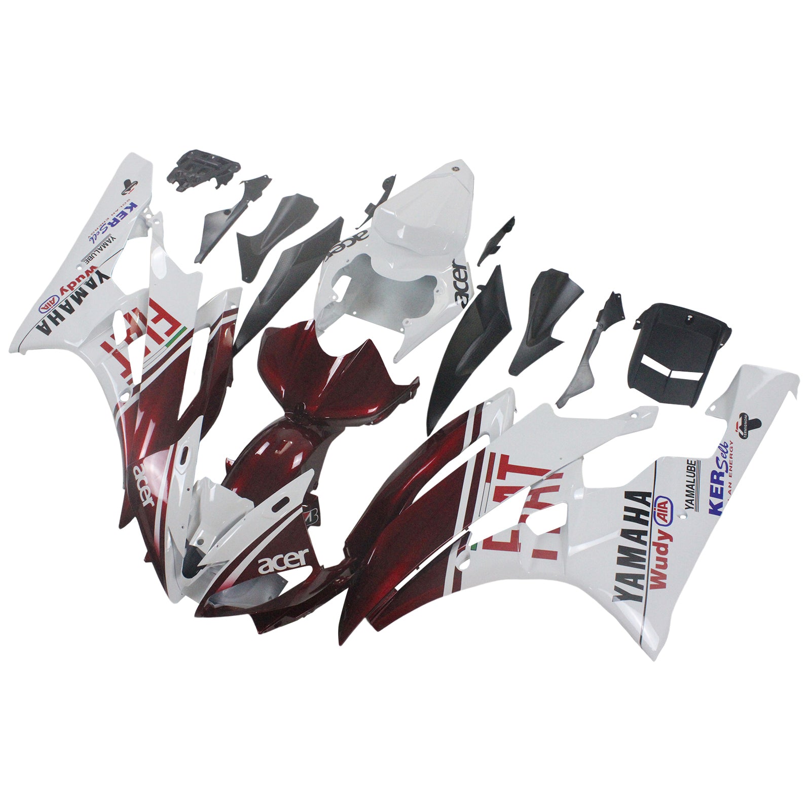Amotopart 2006-2007 Yamaha YZF 600 R6 Red & White Fairing Kit