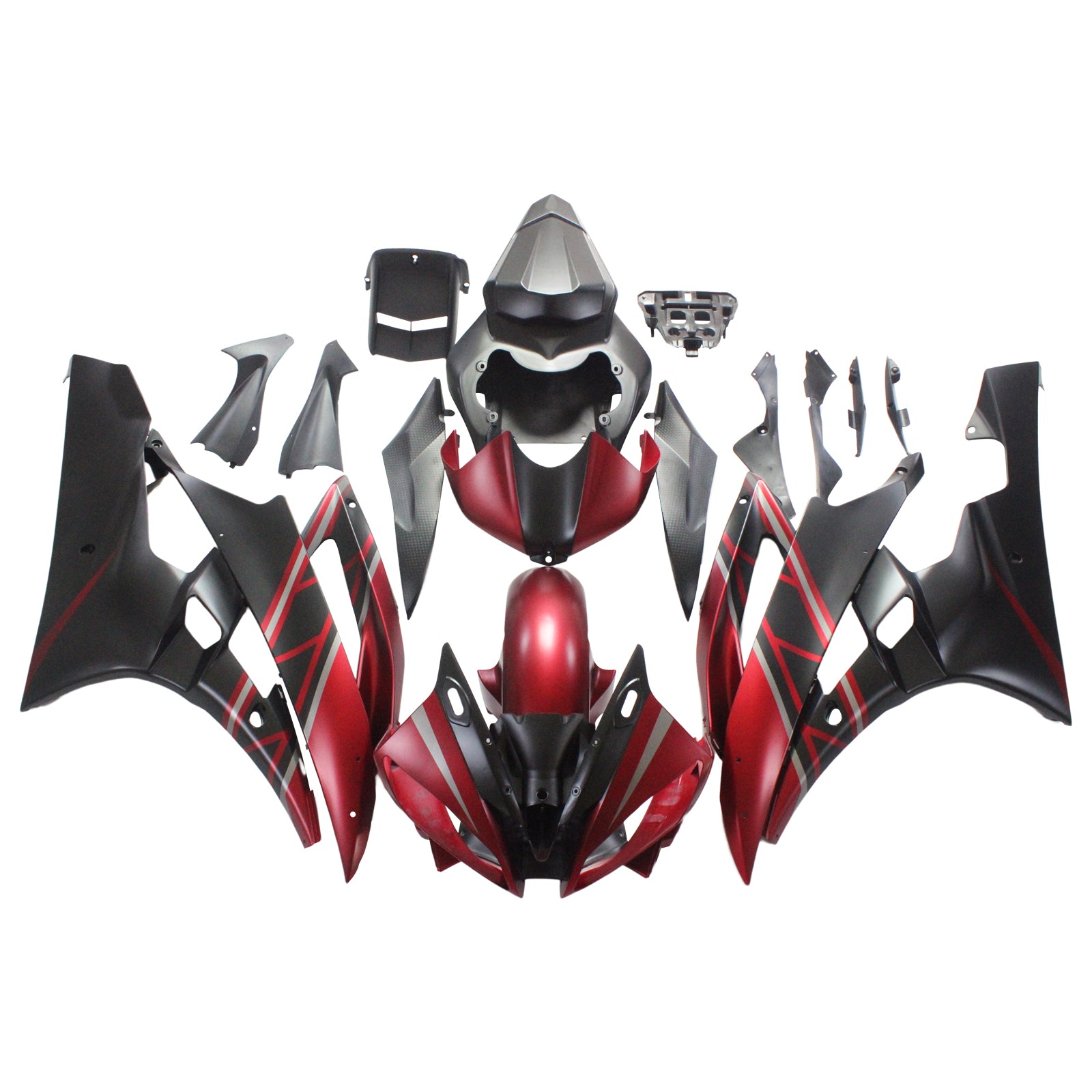 Amotopart 2006-2007 YZF 600 R6 Yamaha Red&Black Fairing Kit