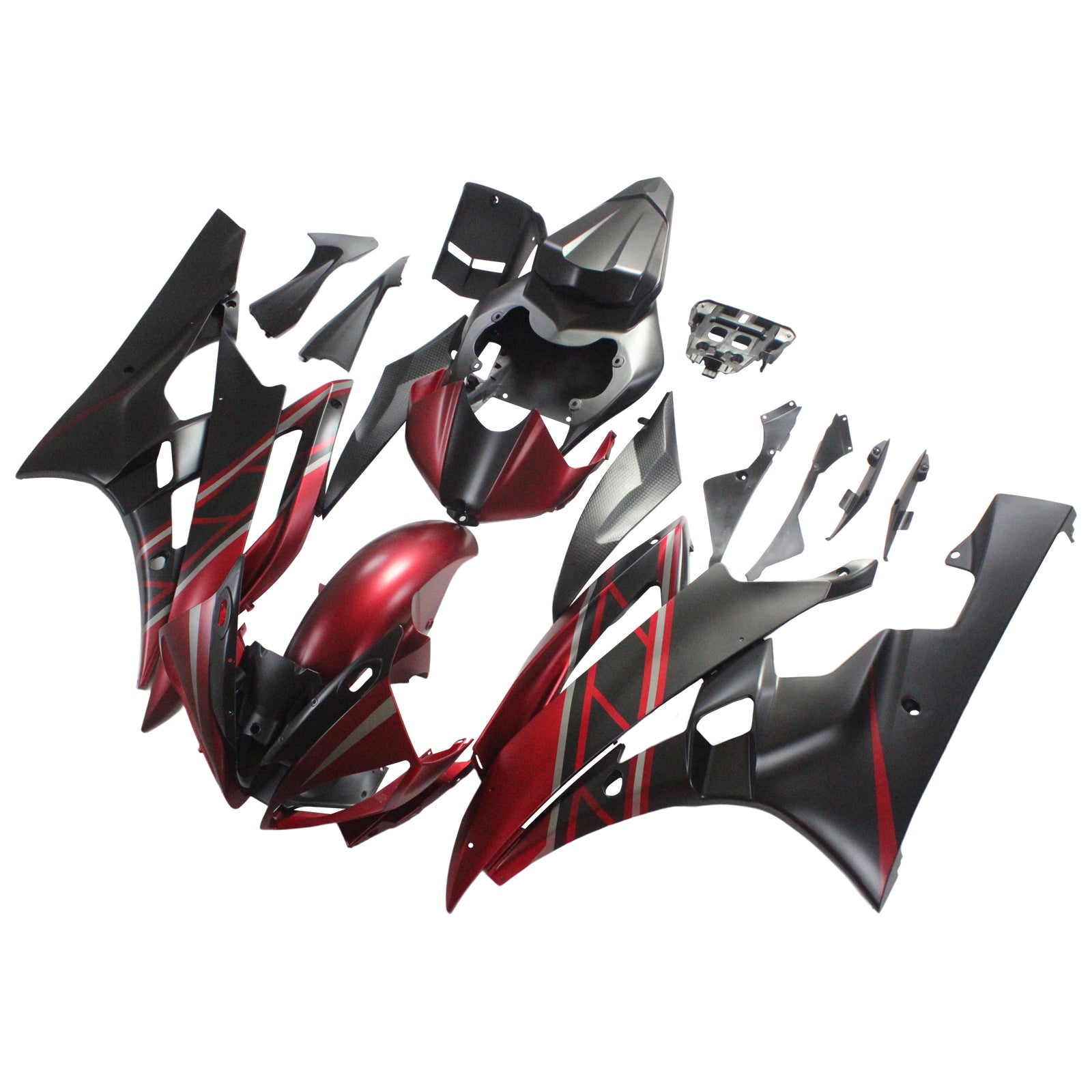 Amotopart 2006-2007 YZF 600 R6 Yamaha Red&Black Fairing Kit