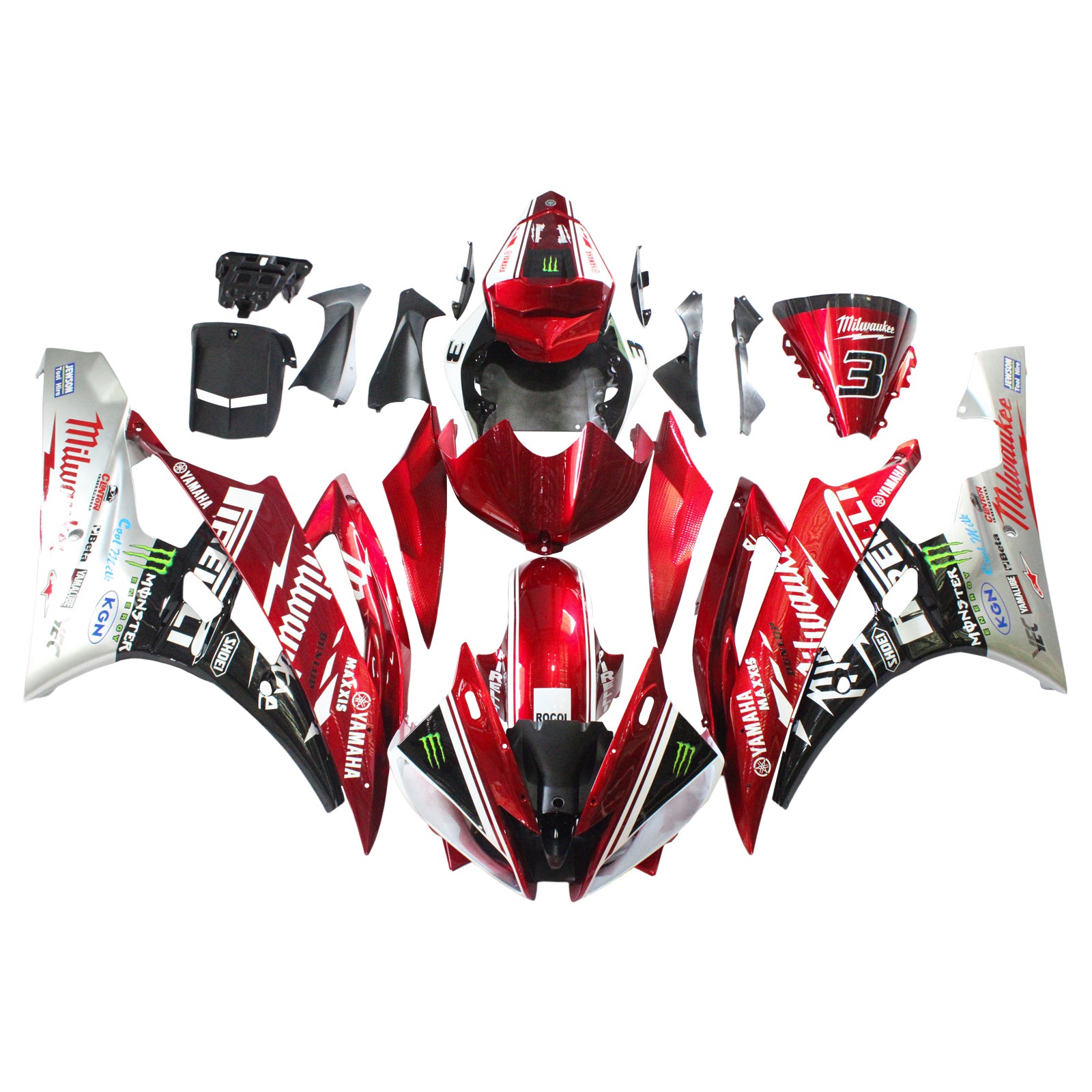 Injection Fairing Kit Bodywork Plastic ABS fit For Yamaha YZF 600 R6 2006-2007