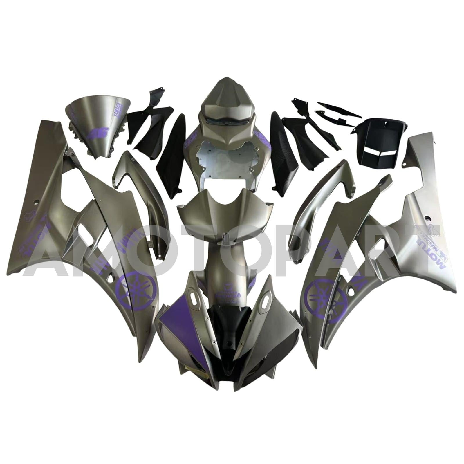 Amotopart ヤマハ 2006-2007 YZF 600 R6 スライバー パープル フェアリング キット