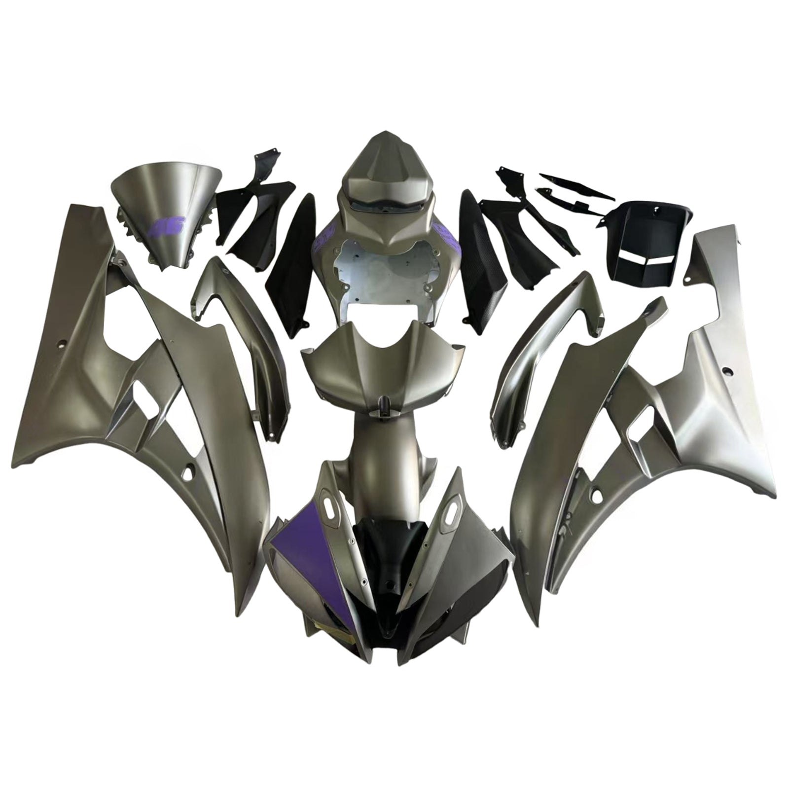 Amotopart Yamaha 2006-2007 YZF 600 R6 Sliver Purple Fairing Kit