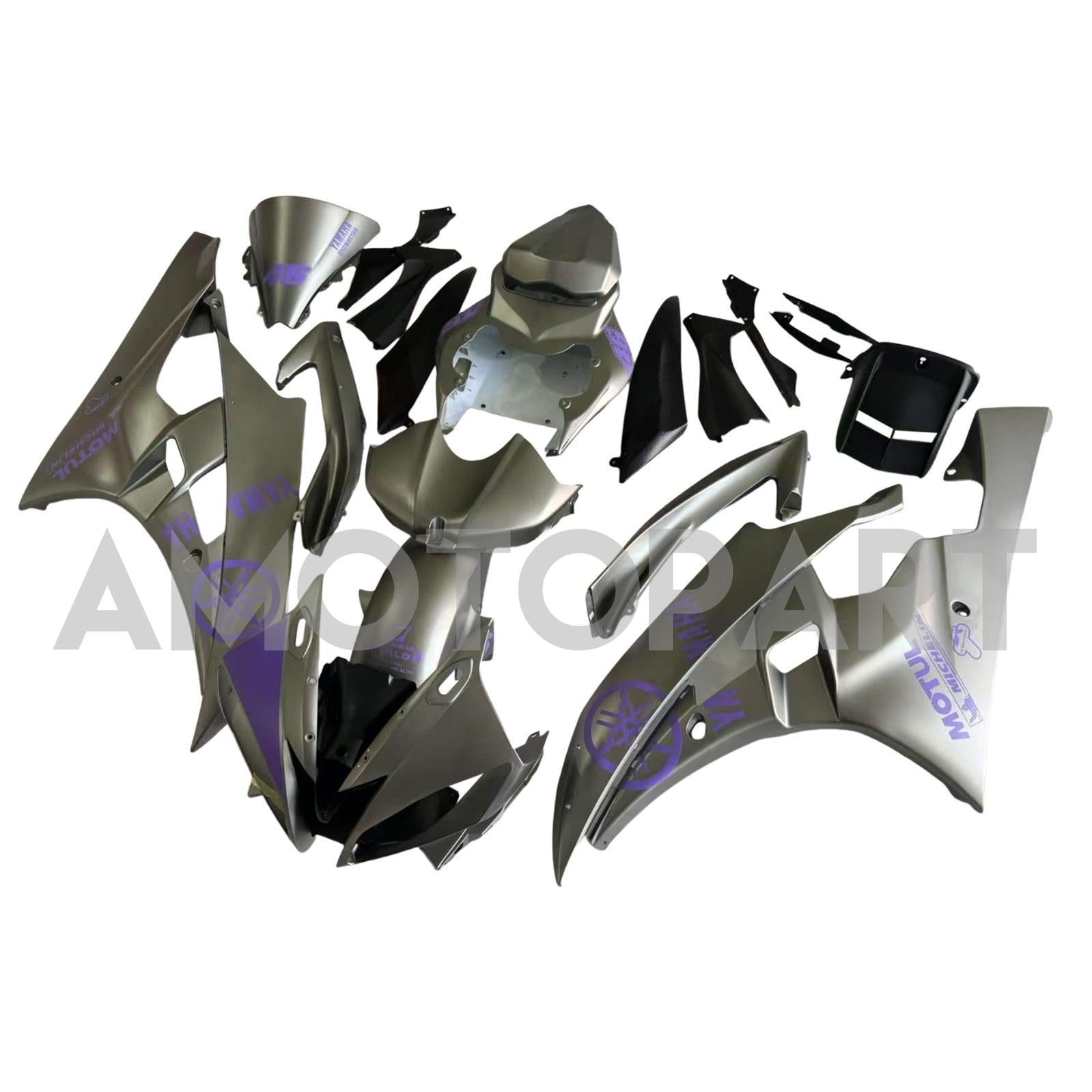 Amotopart ヤマハ 2006-2007 YZF 600 R6 スライバー パープル フェアリング キット