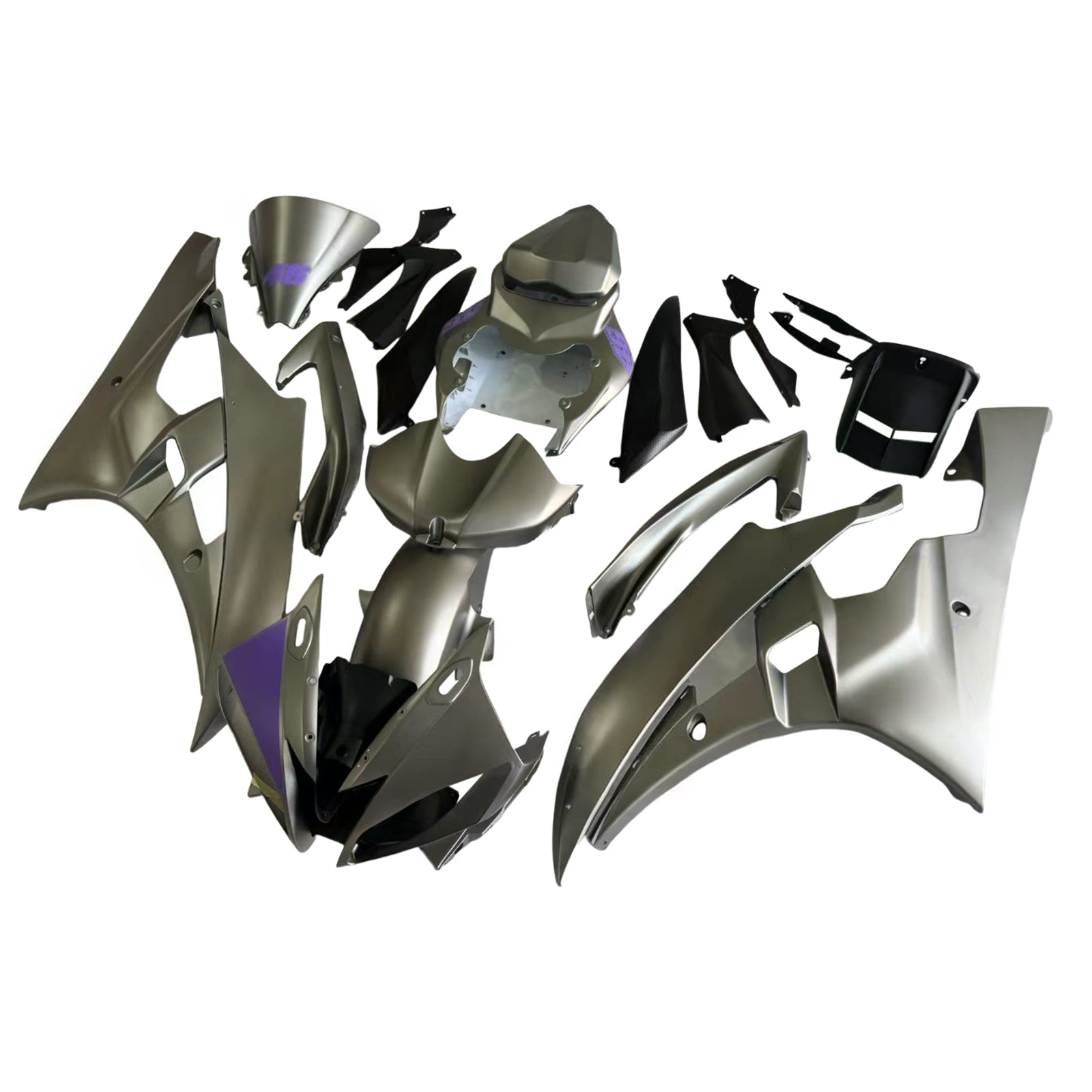 Amotopart Yamaha 2006-2007 YZF 600 R6 Sliver Purple Fairing Kit