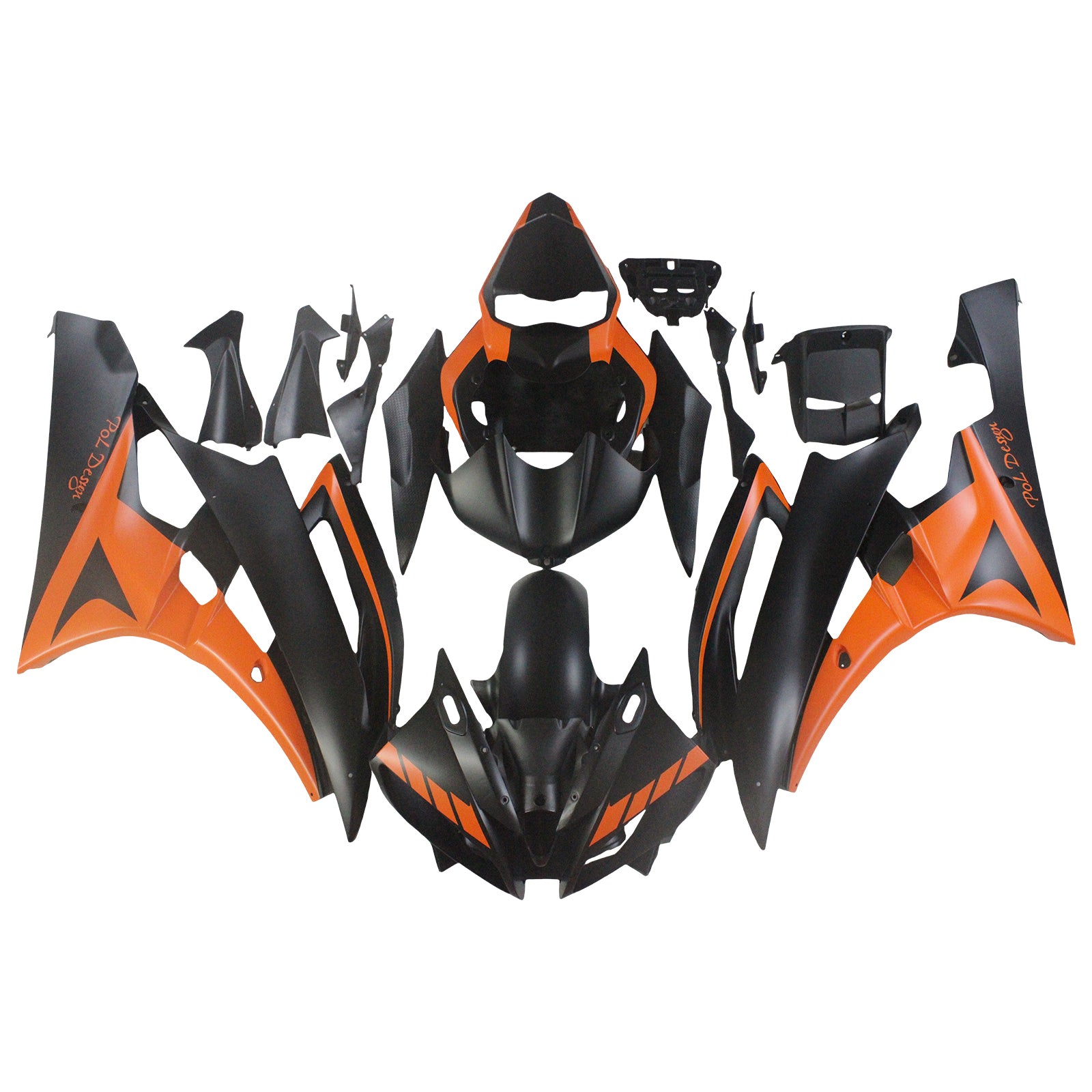 Amotopart Yamaha YZF 600 R6 2006-2007 Kit de carenado naranja y negro