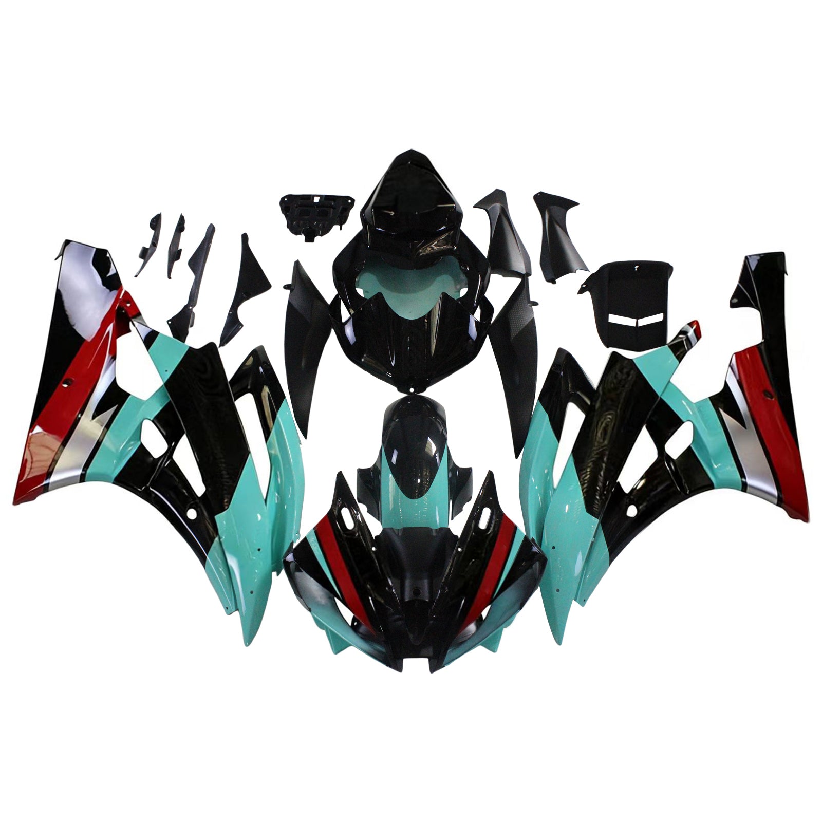 Amotopart Yamaha YZF 600 R6 2006-2007 Green&Black Petronas Fairing Kit