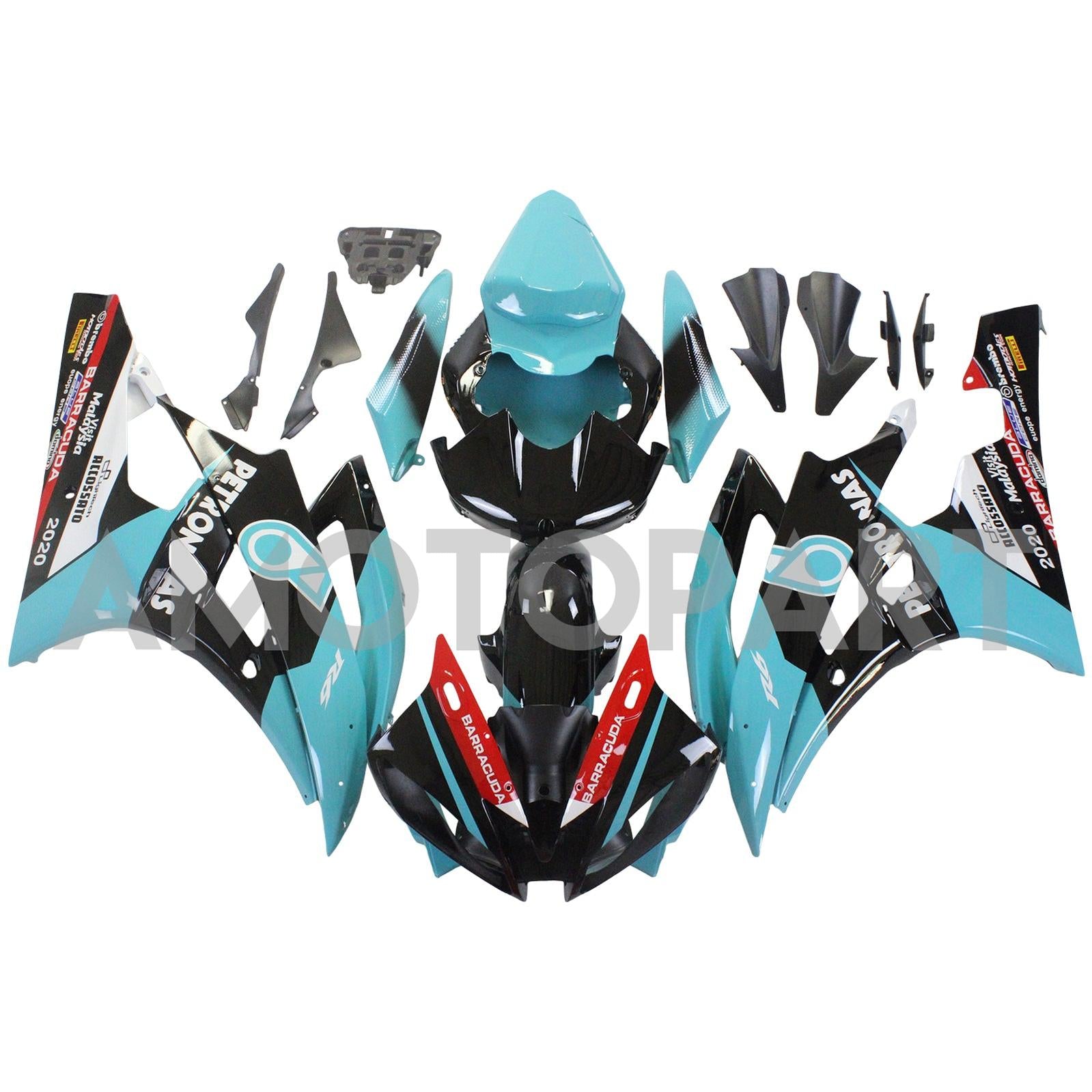 Amotopart Yamaha YZF 600 R6 2006-2007 Blue&Black Petronas Fairing Kit