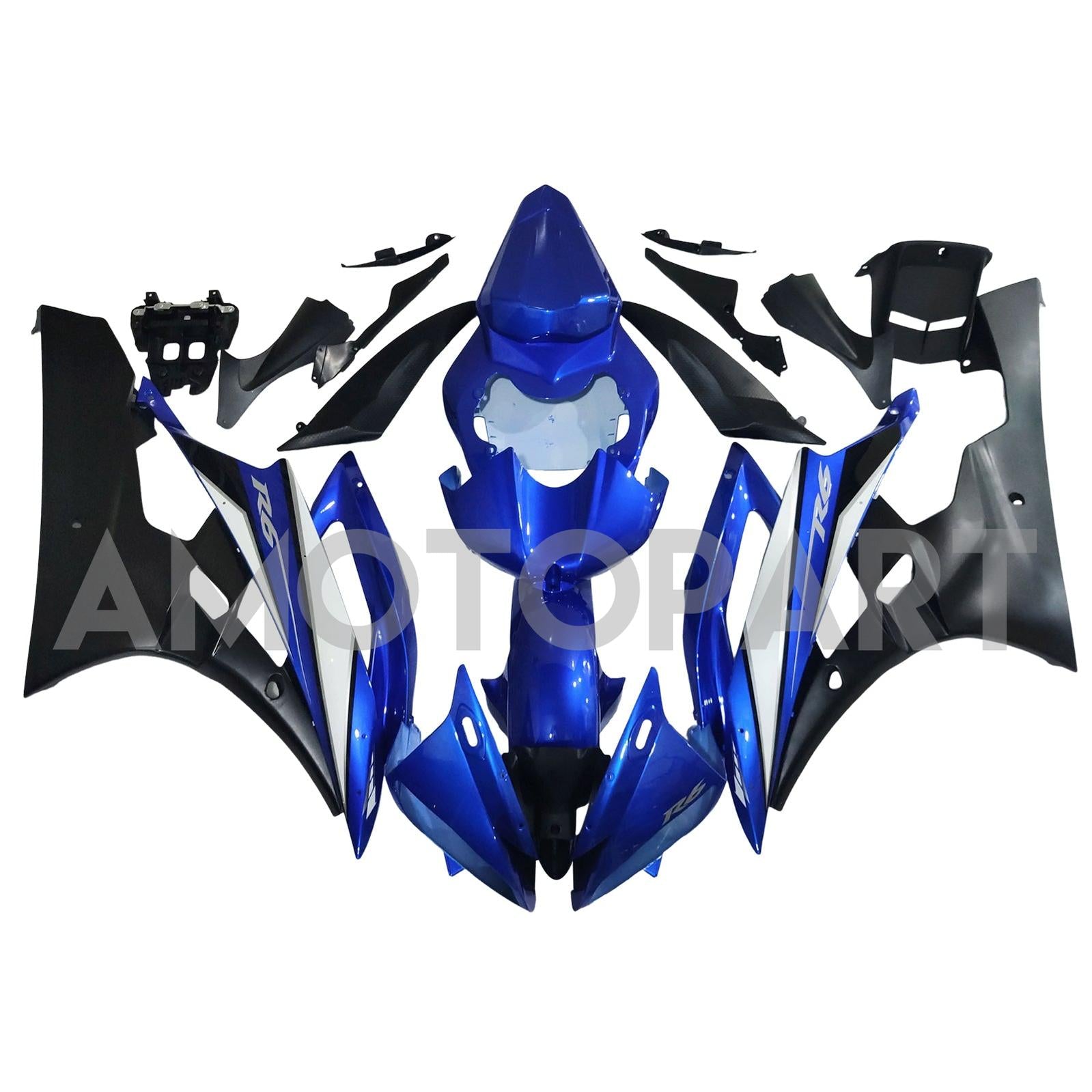 Amotopart Yamaha YZF 600 R6 2006-2007 Blue&Black Fairing Kit