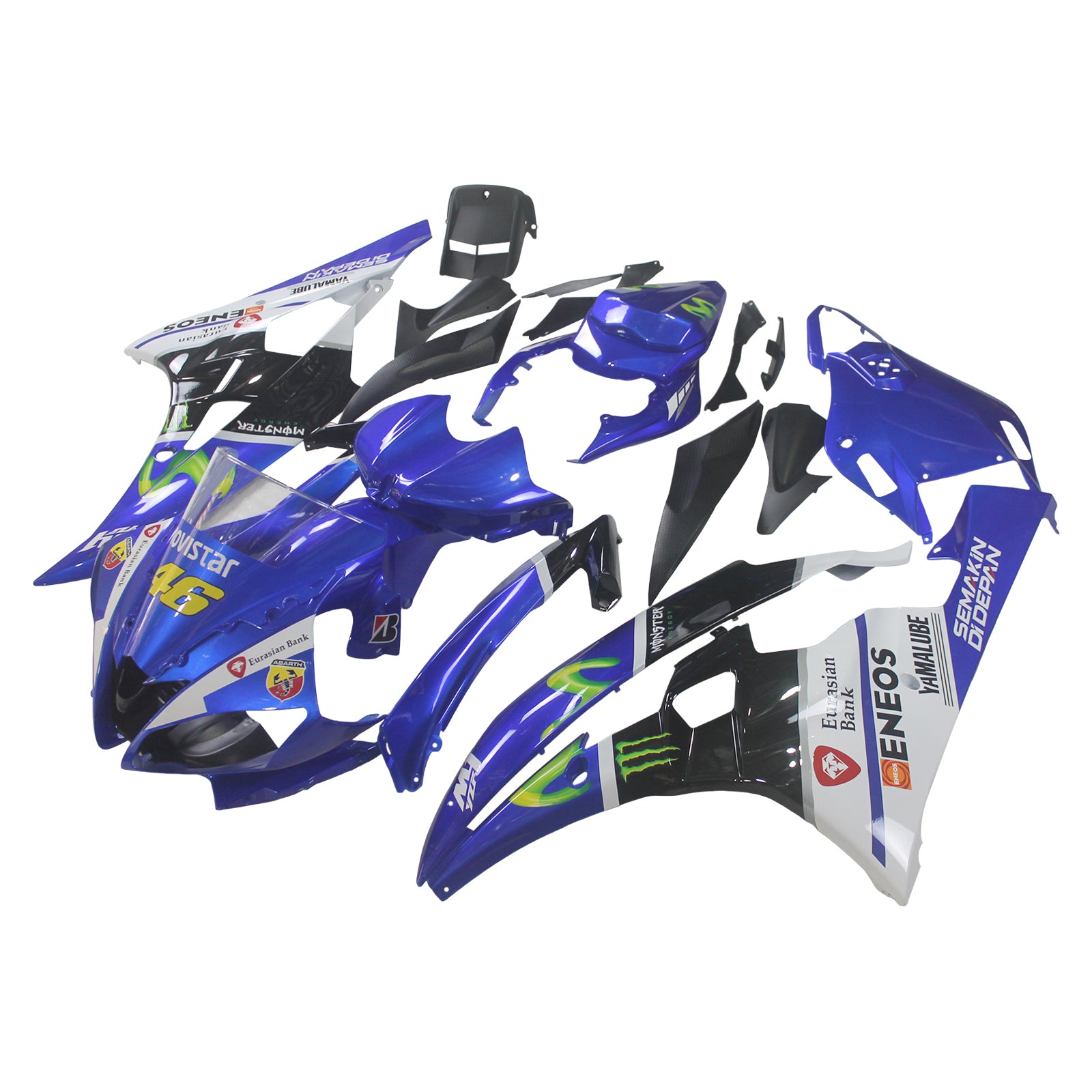 Amotopart 2006-2007 Yamaha YZF 600 R6 Black&Blue Fairing Kit