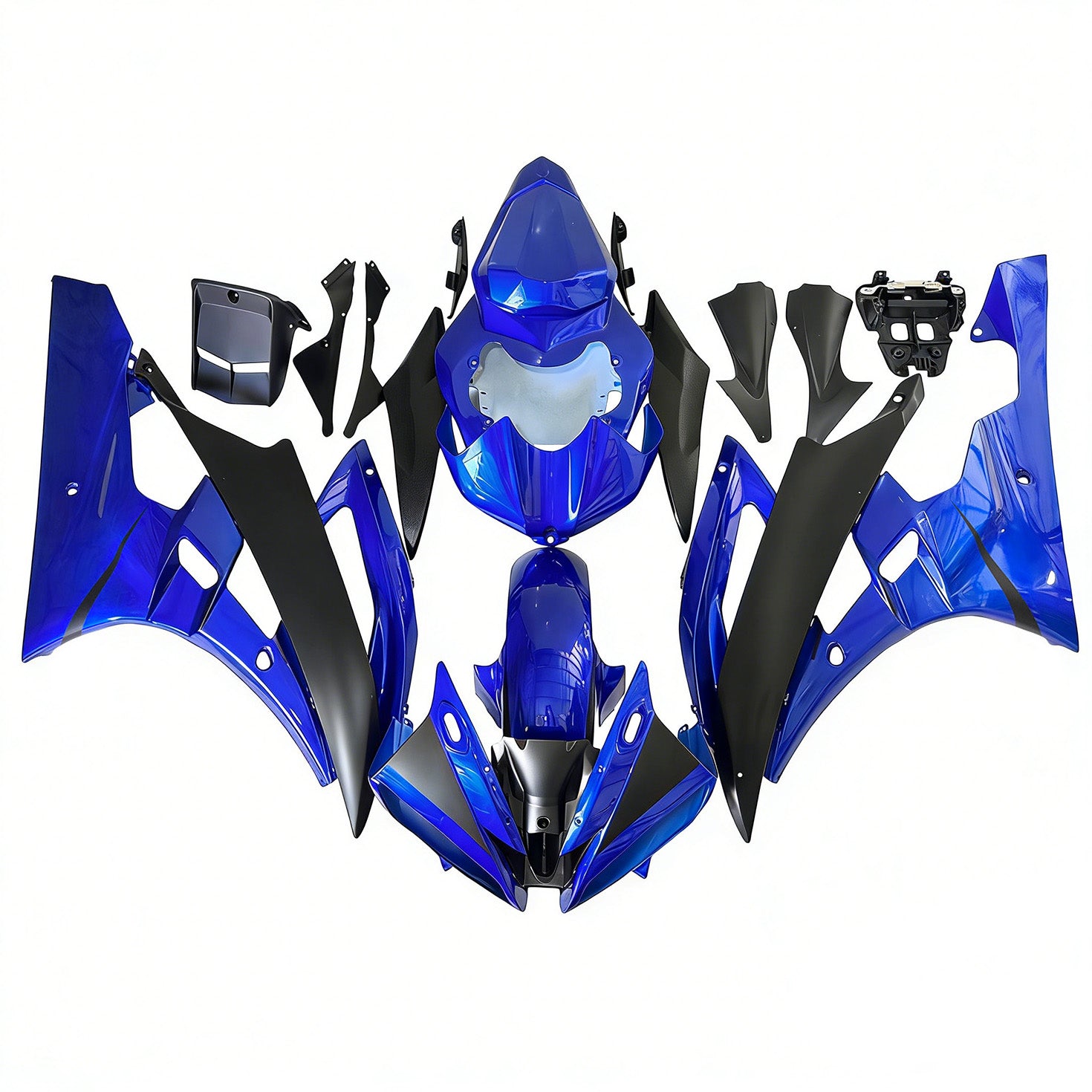 Amotopart 2006-2007 Kit carena Yamaha YZF 600 R6 blu e nero