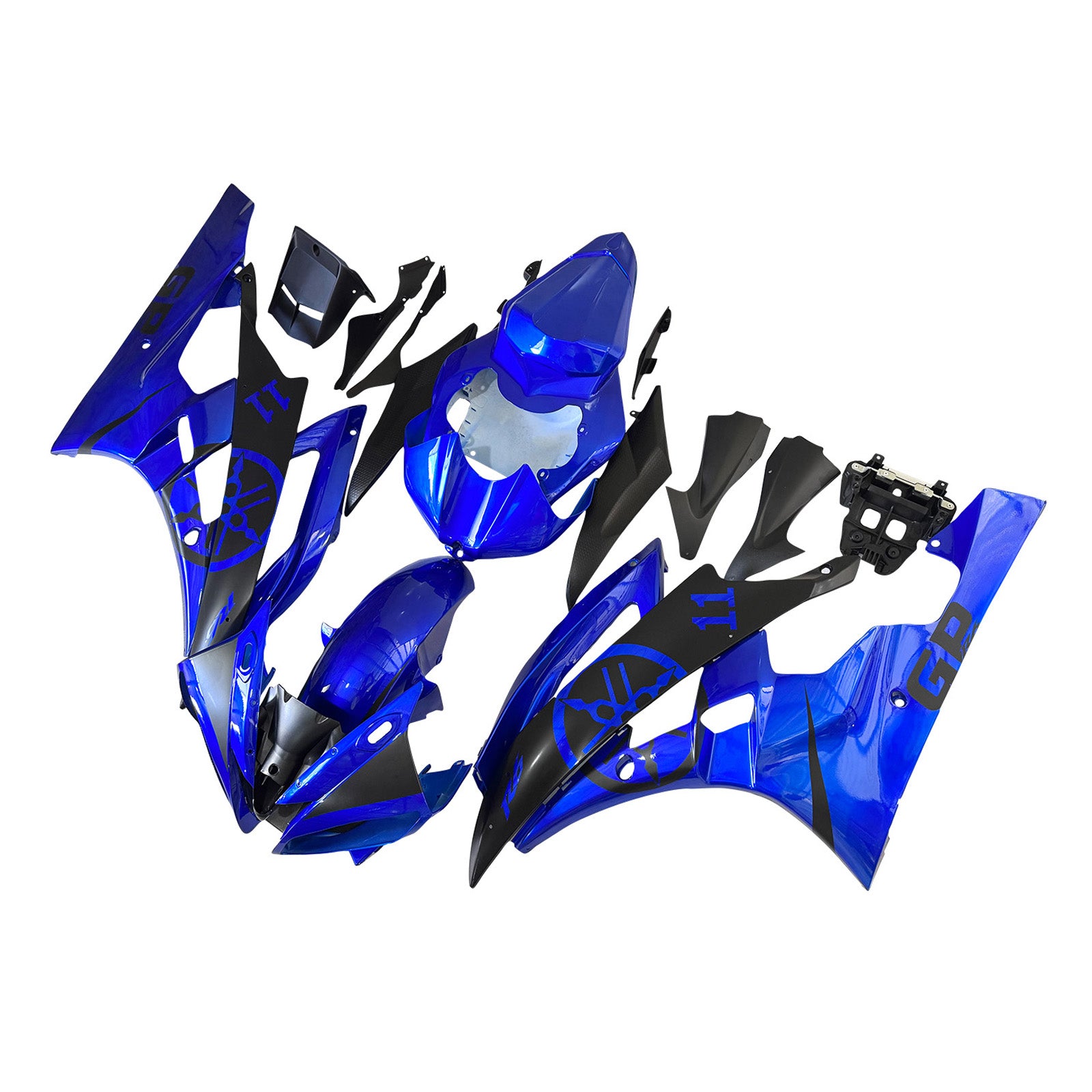 Amotopart 2006-2007 Yamaha YZF 600 R6 Blue & Black Fairing Kit