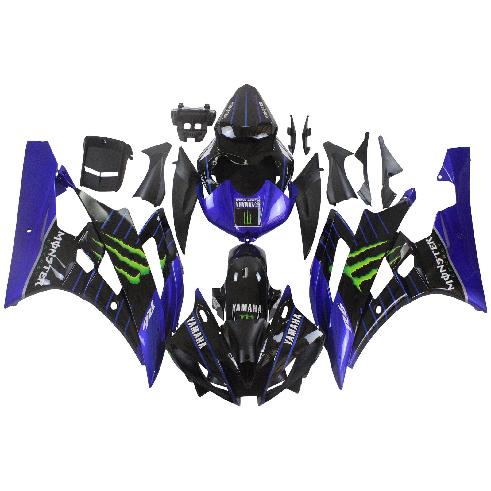 Amotopart 2006-2007 Yamaha YZF 600 R6 Blue&Black Monster Fairing Kit