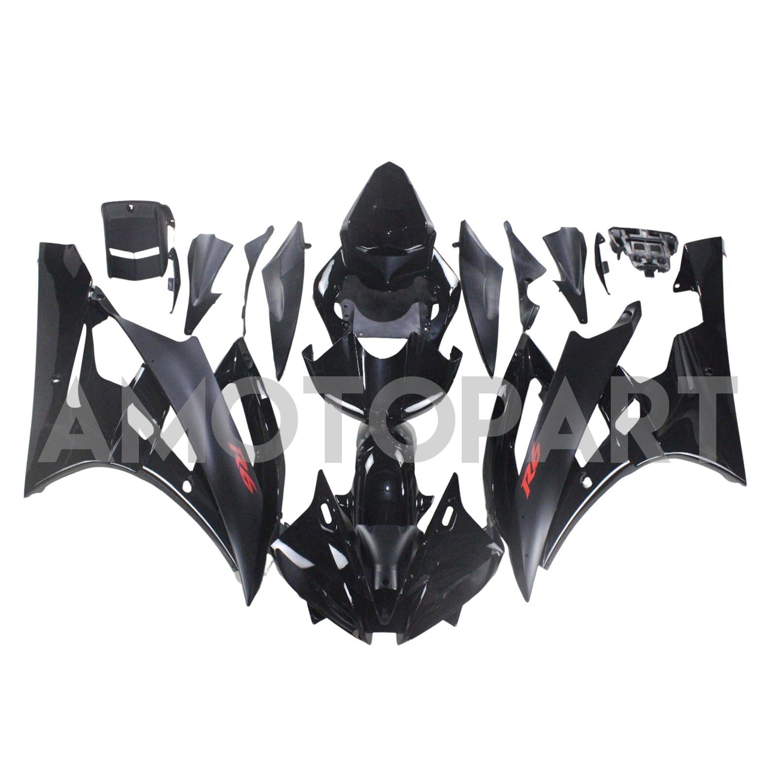 Amotopart 2006-2007 Yamaha YZF 600 R6 Matte Black Fairing Kit