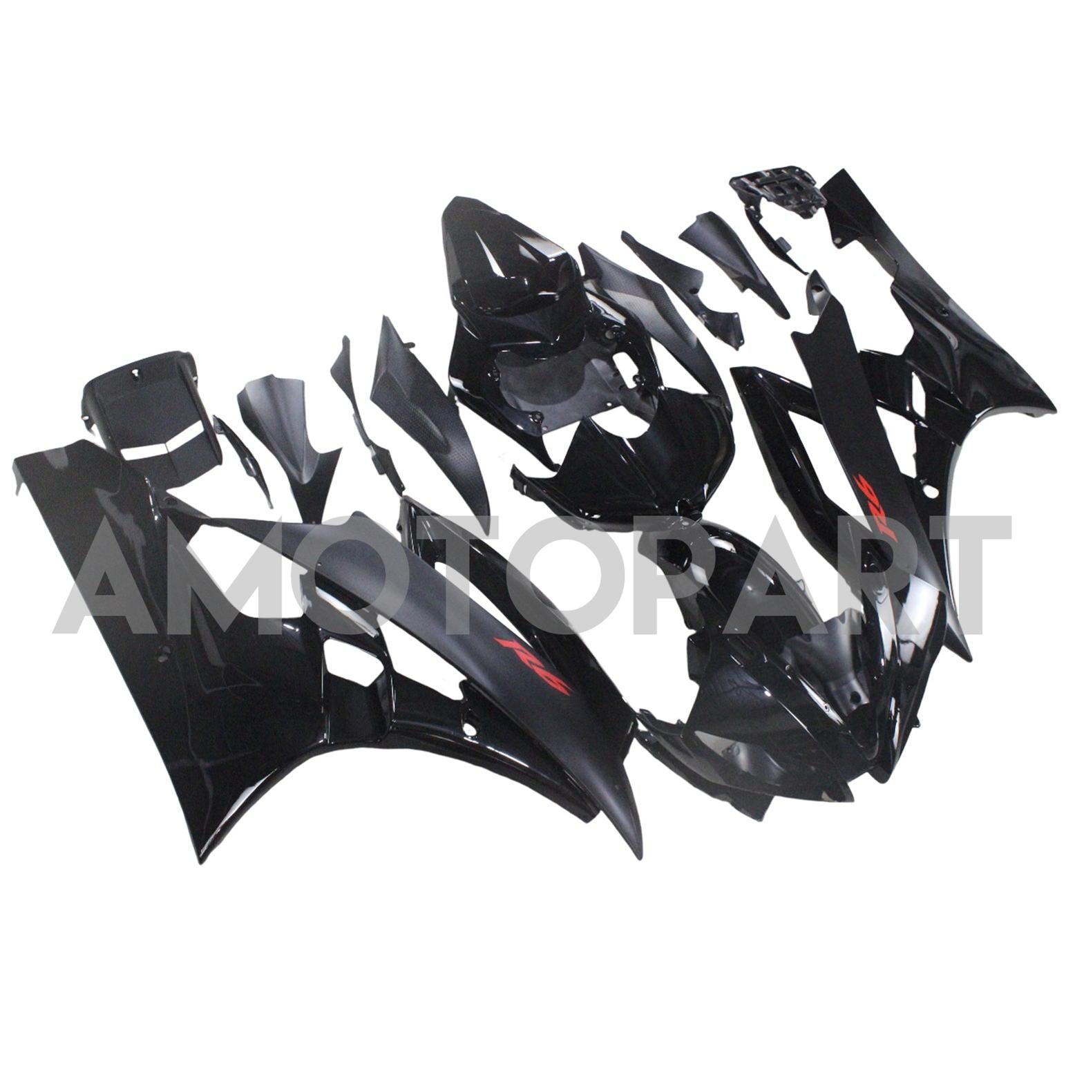 Amotopart 2006-2007 Yamaha YZF 600 R6 Matte Black Fairing Kit
