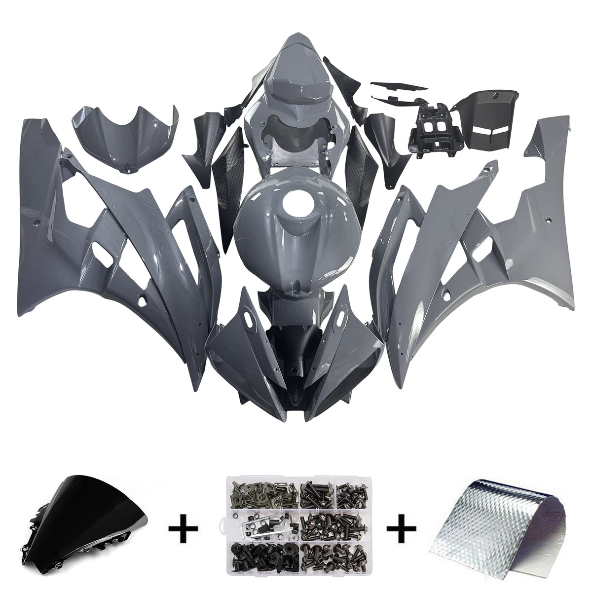 Amotopart 2006-2007 Yamaha YZF-R6 Grey Fairing Kit