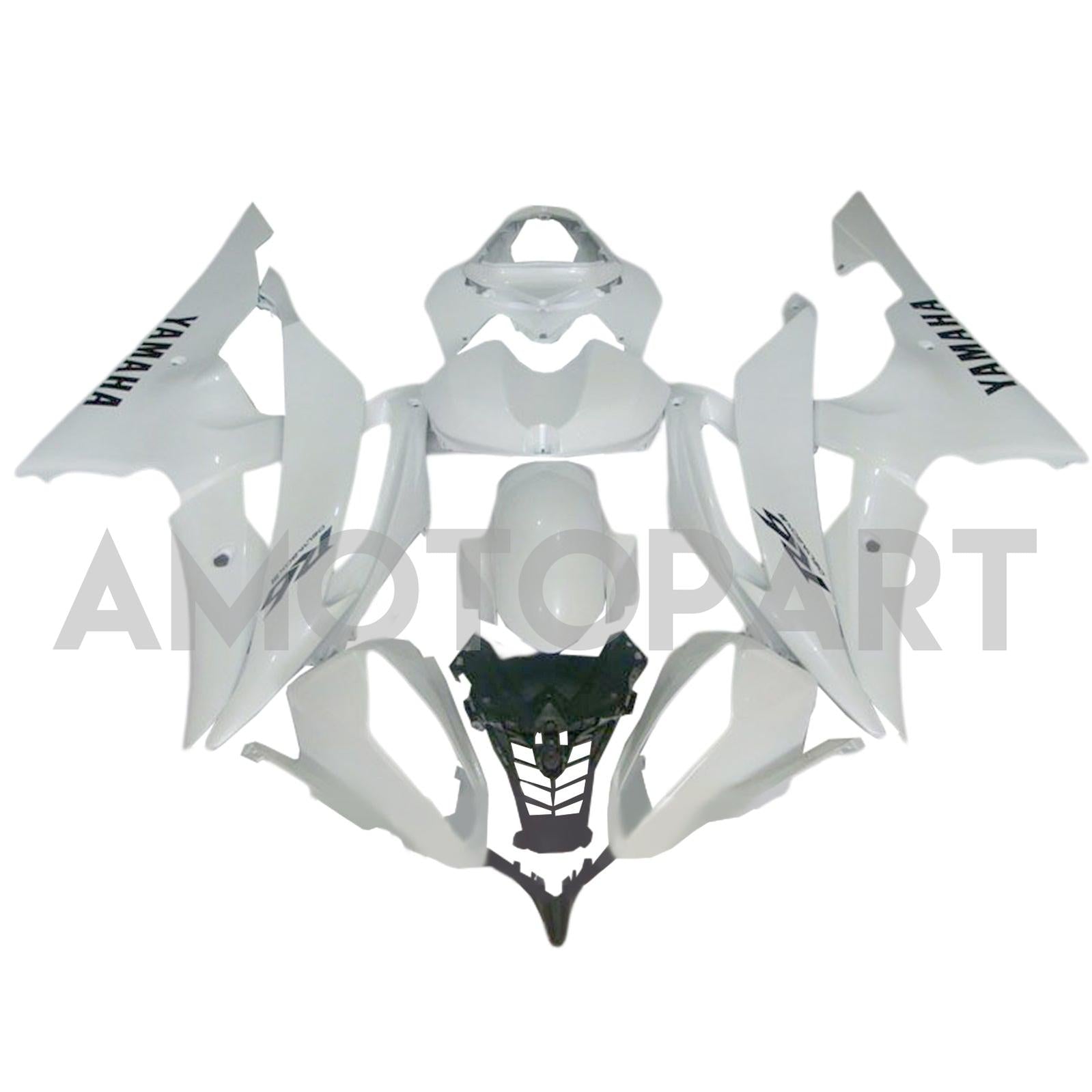 Amotopart 2008-2016 Yamaha YZF 600 R6 White Fairing Kit