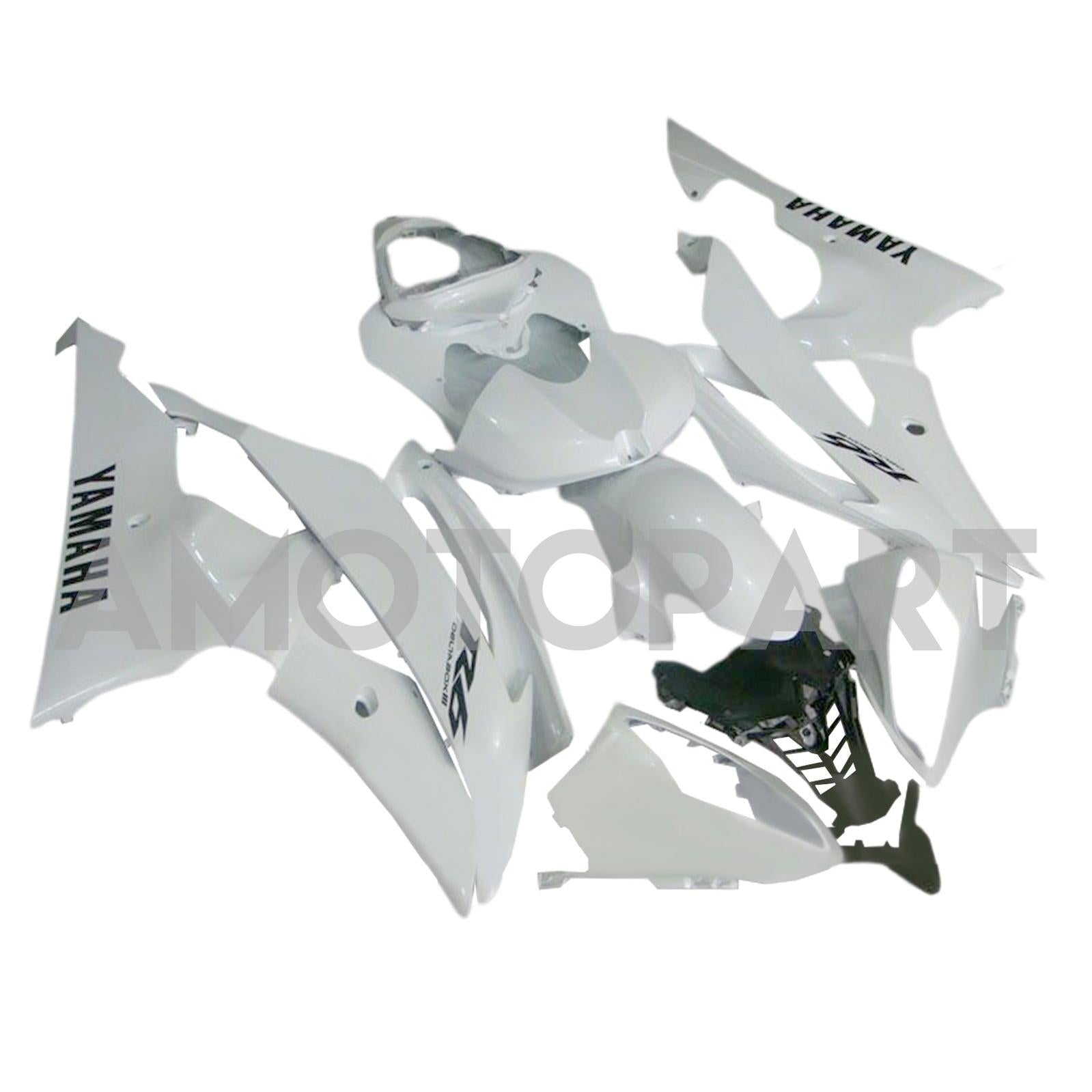Amotopart 2008-2016 Yamaha YZF 600 R6 White Fairing Kit