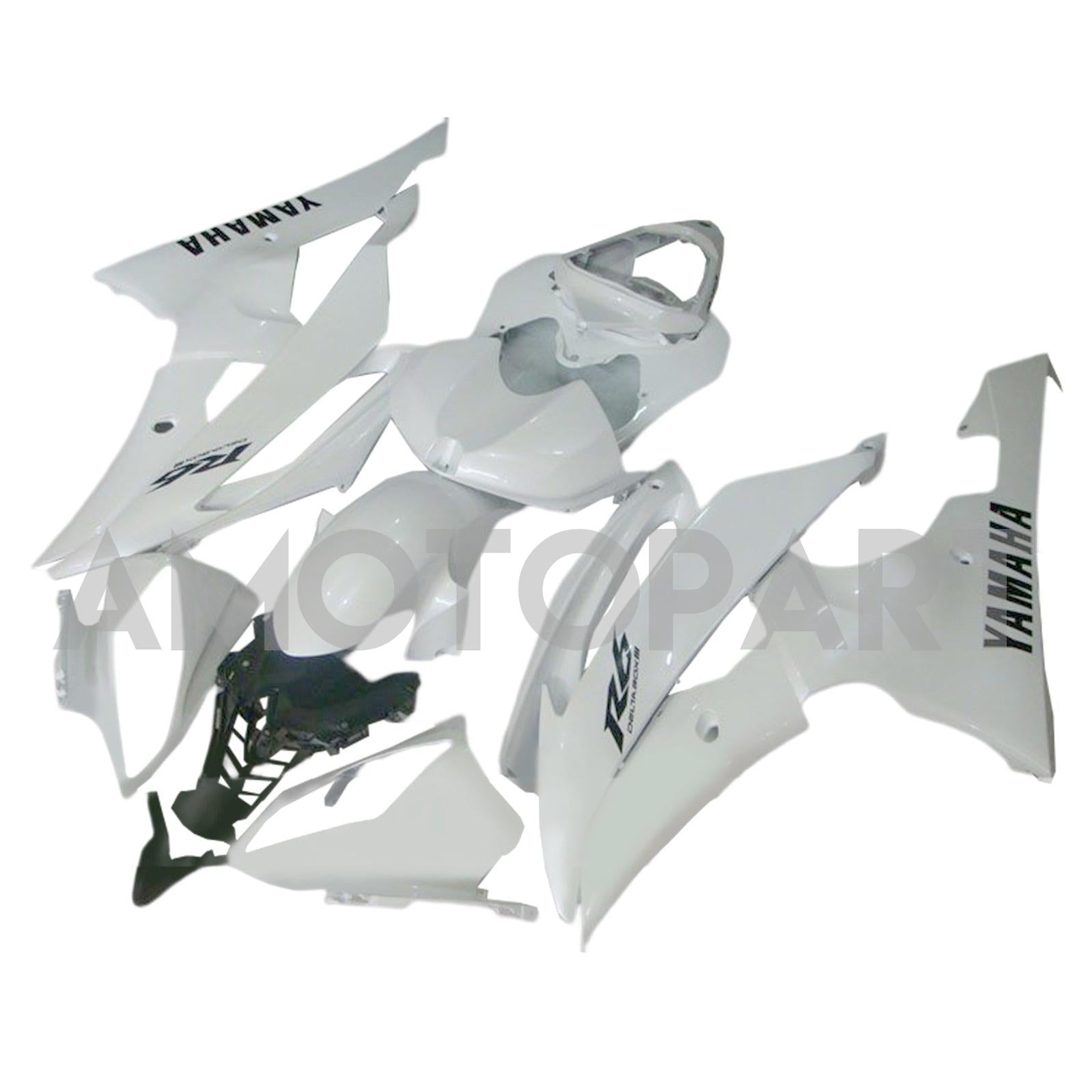 Amotopart 2008-2016 Yamaha YZF 600 R6 White Fairing Kit