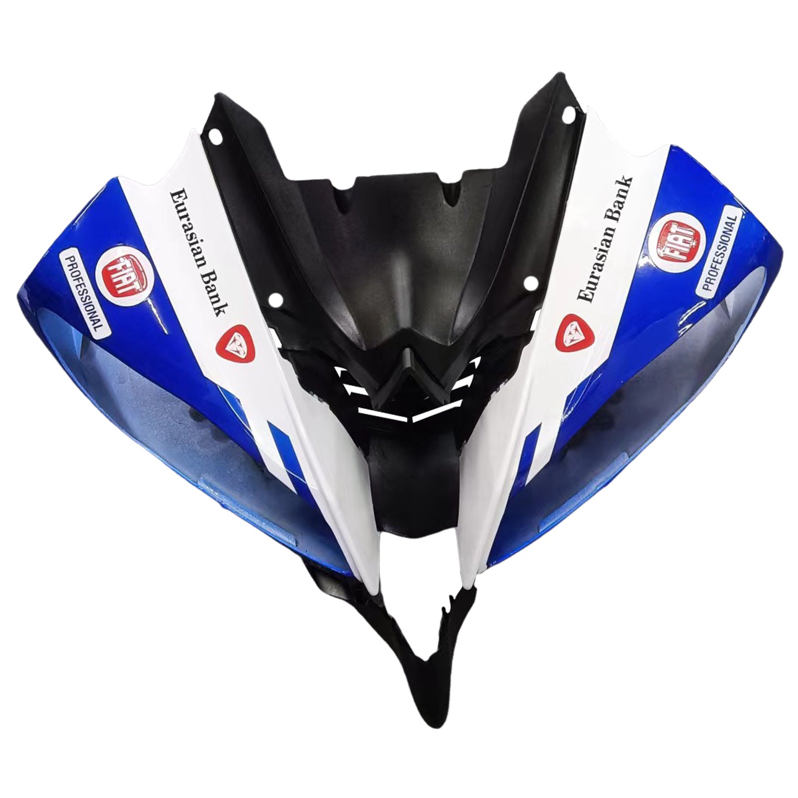 Amotopart 2008–2016 Yamaha YZF 600 R6 Schwarz-Weiß mit Logo-Verkleidungsset