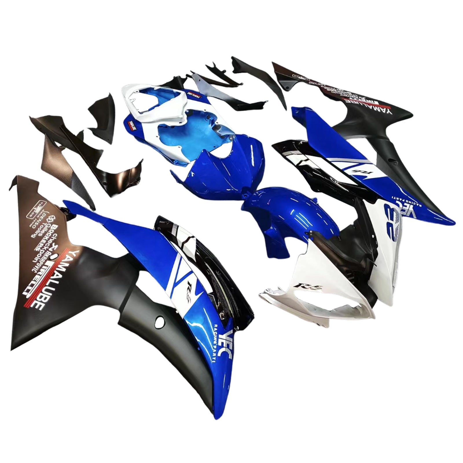 Amotopart 2008-2016 Yamaha YZF 600 R6 Blue&Black Fairing Kit