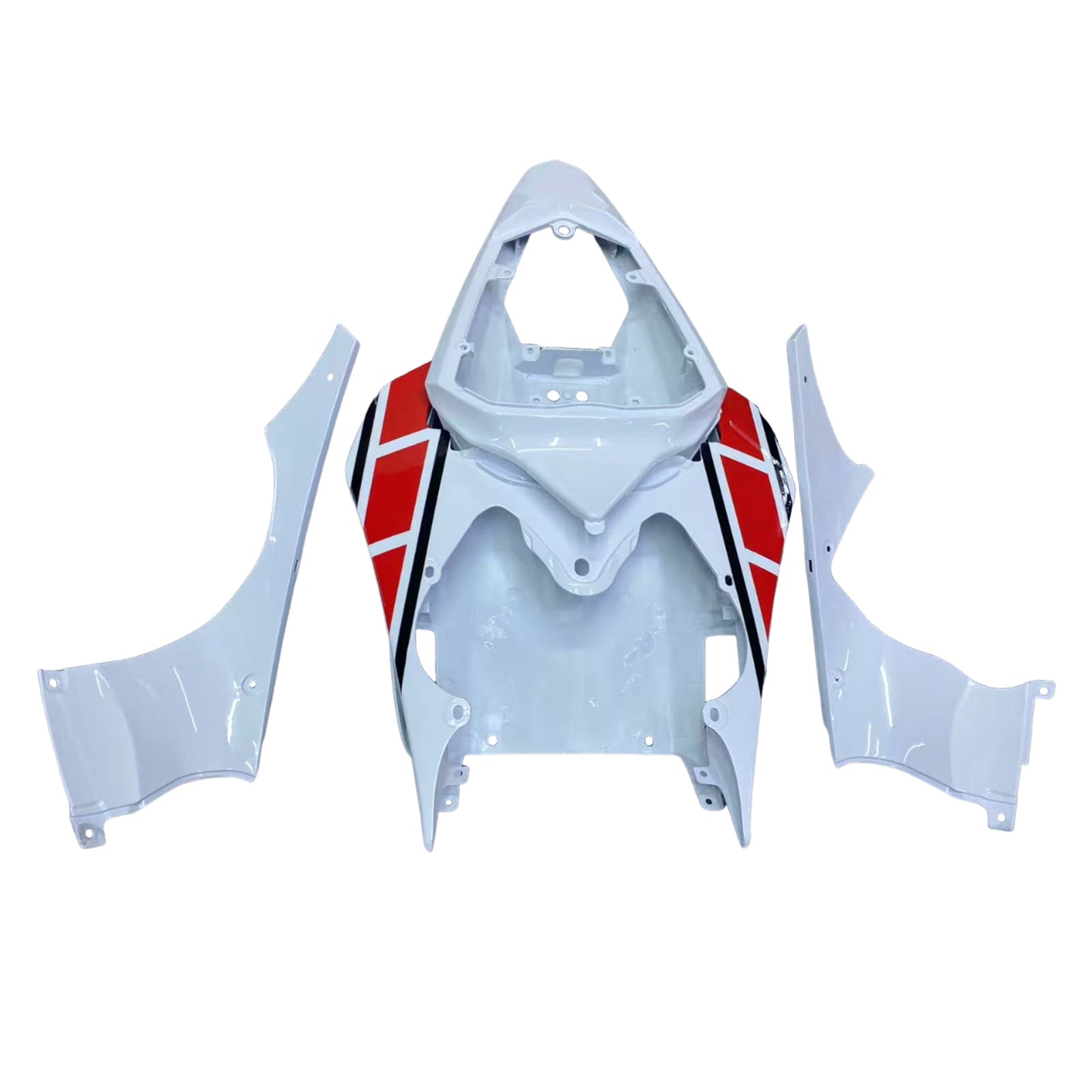 Amotopart Yamaha 2008-2016 YZF 600 R6 Kit de carenado blanco rojo